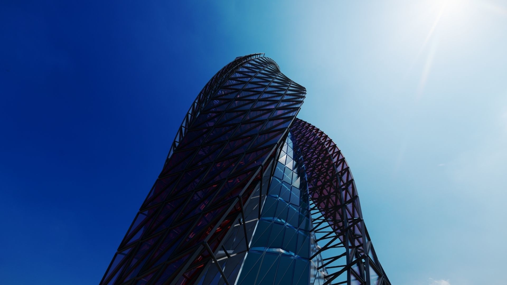 SKYSCRAPER - GLASS TOWER - FUTURE CITY ARCHITECTURE 3D model_4