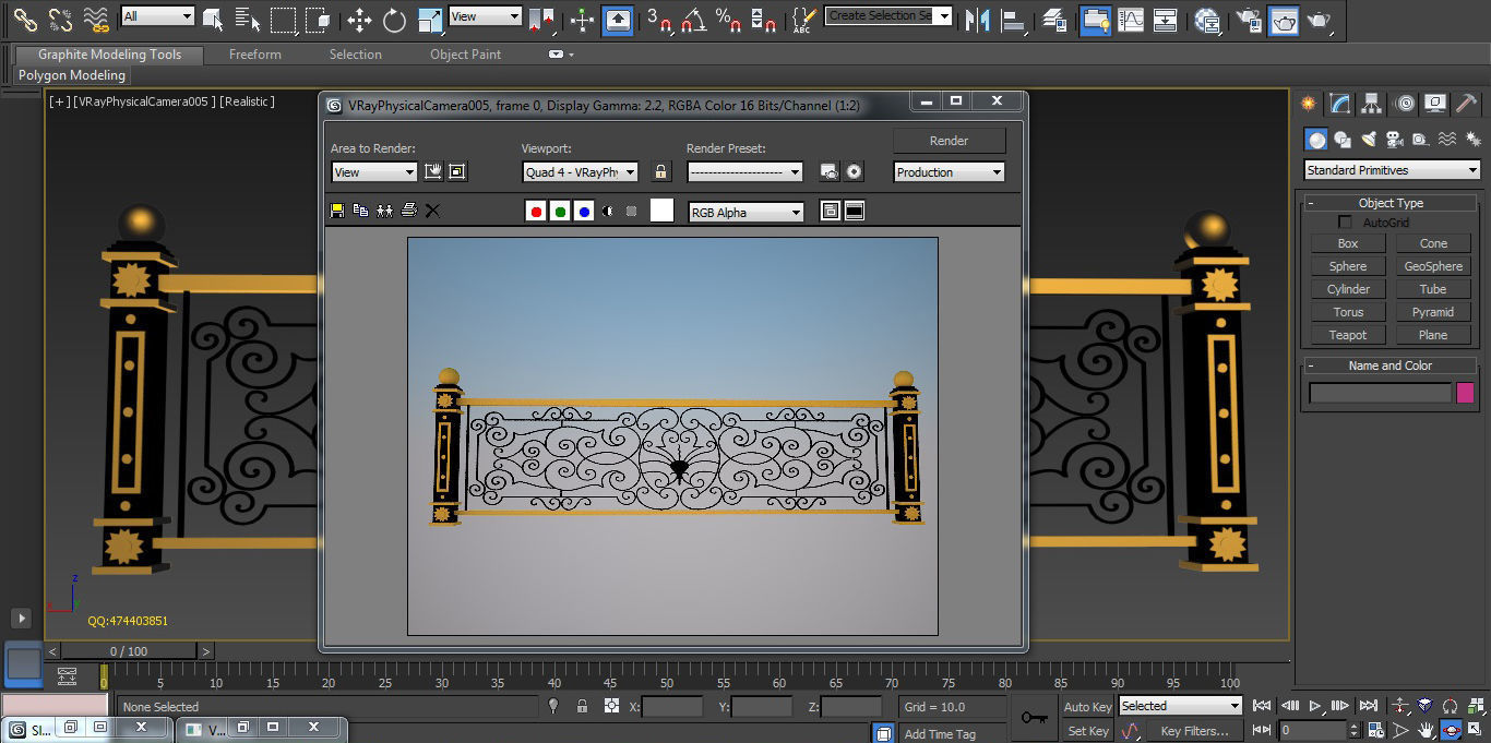 Art iron balcony AA1- 3D model with 2D drawings ready 3D model_10