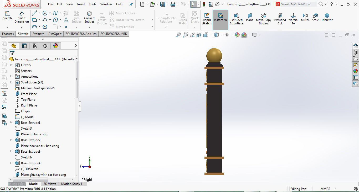 Art iron balcony AA1- 3D model with 2D drawings ready 3D model_32