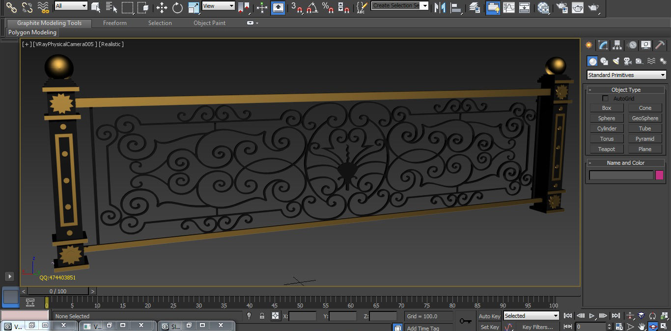 Art iron balcony AA1- 3D model with 2D drawings ready 3D model_4