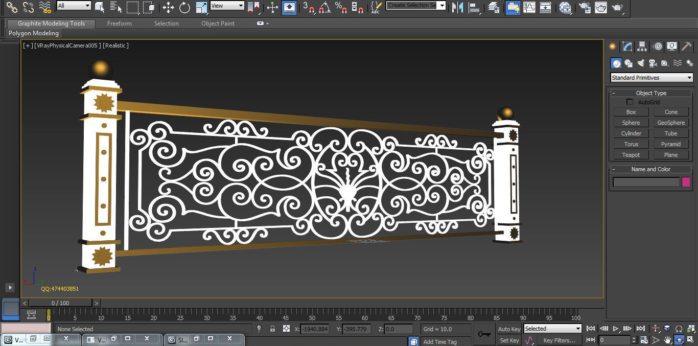 Art iron balcony AA1- 3D model with 2D drawings ready 3D model_15