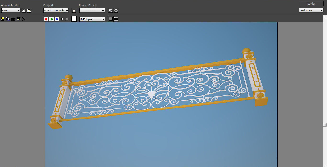 Art iron balcony AA1- 3D model with 2D drawings ready 3D model_46