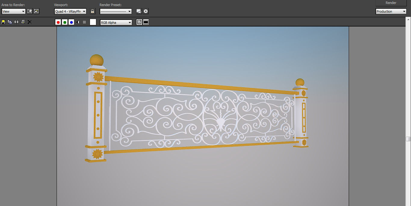 Art iron balcony AA1- 3D model with 2D drawings ready 3D model_47