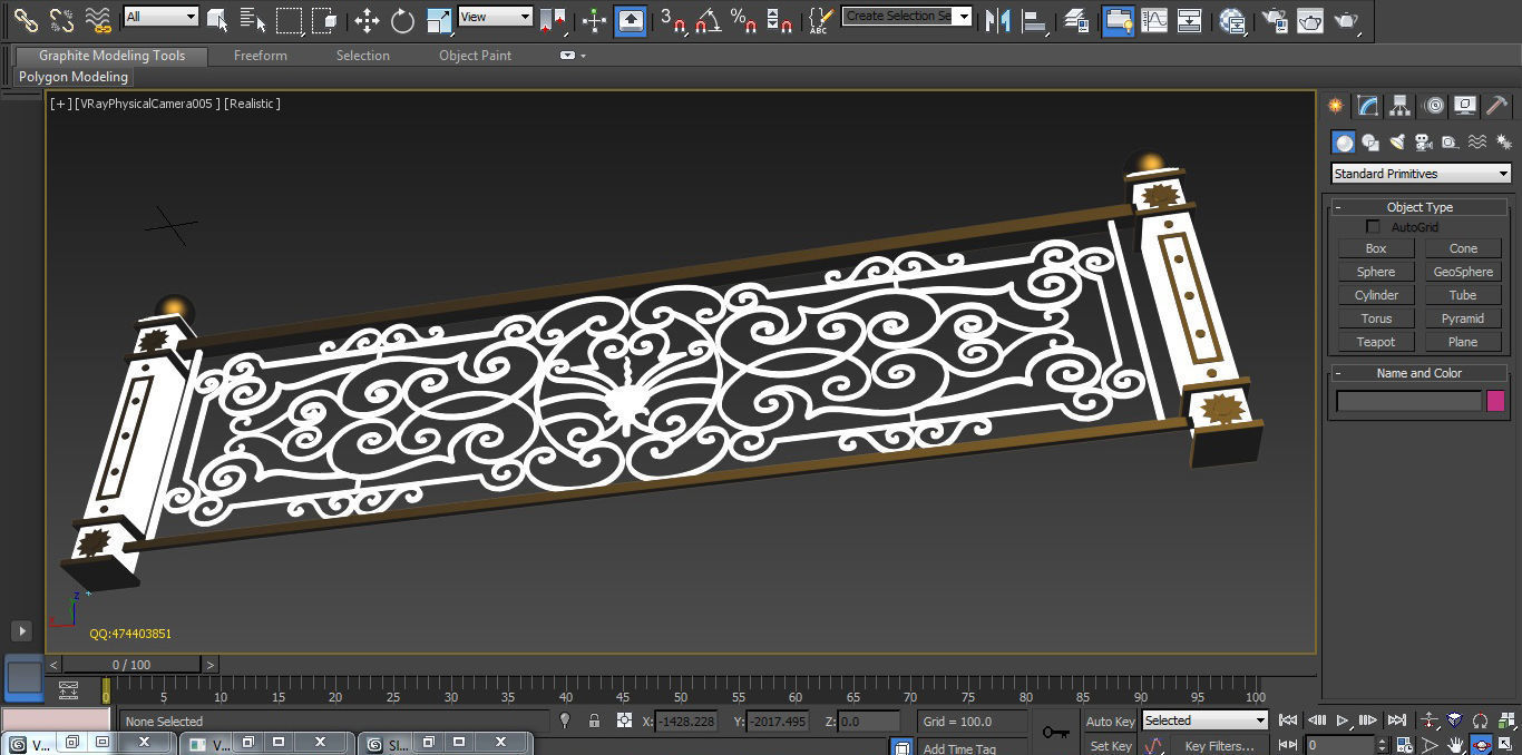 Art iron balcony AA1- 3D model with 2D drawings ready 3D model_14