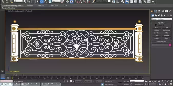 Art iron balcony AA1- 3D model with 2D drawings ready