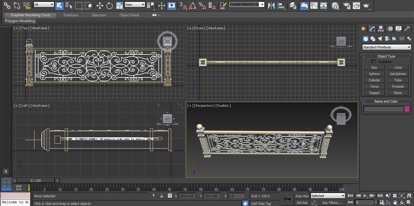 Art iron balcony AA1- 3D model with 2D drawings ready 3D model_12