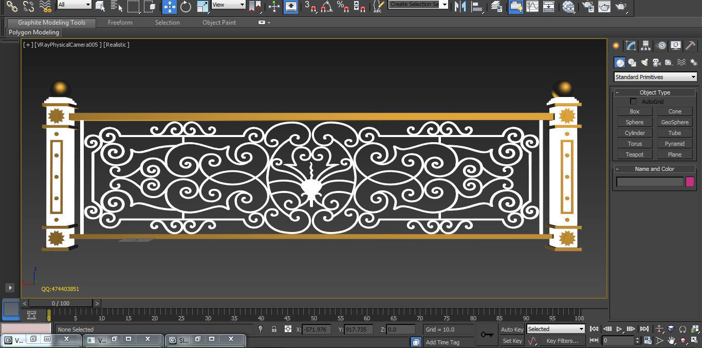 Art iron balcony AA1- 3D model with 2D drawings ready 3D model_13