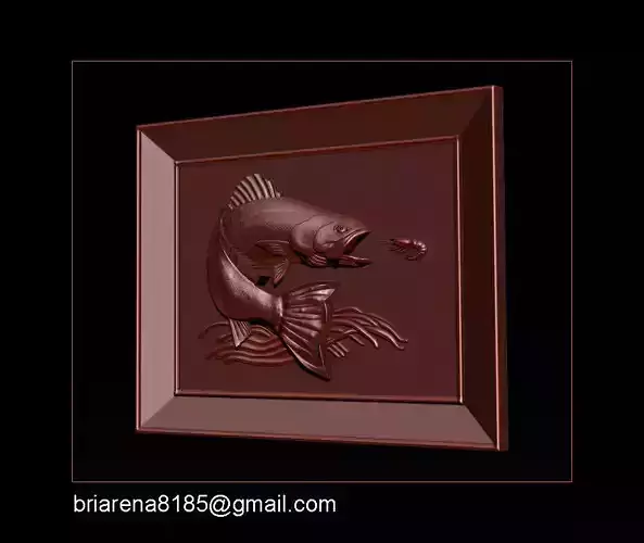 Salmon Bas Relief for cnc carving 3D print model