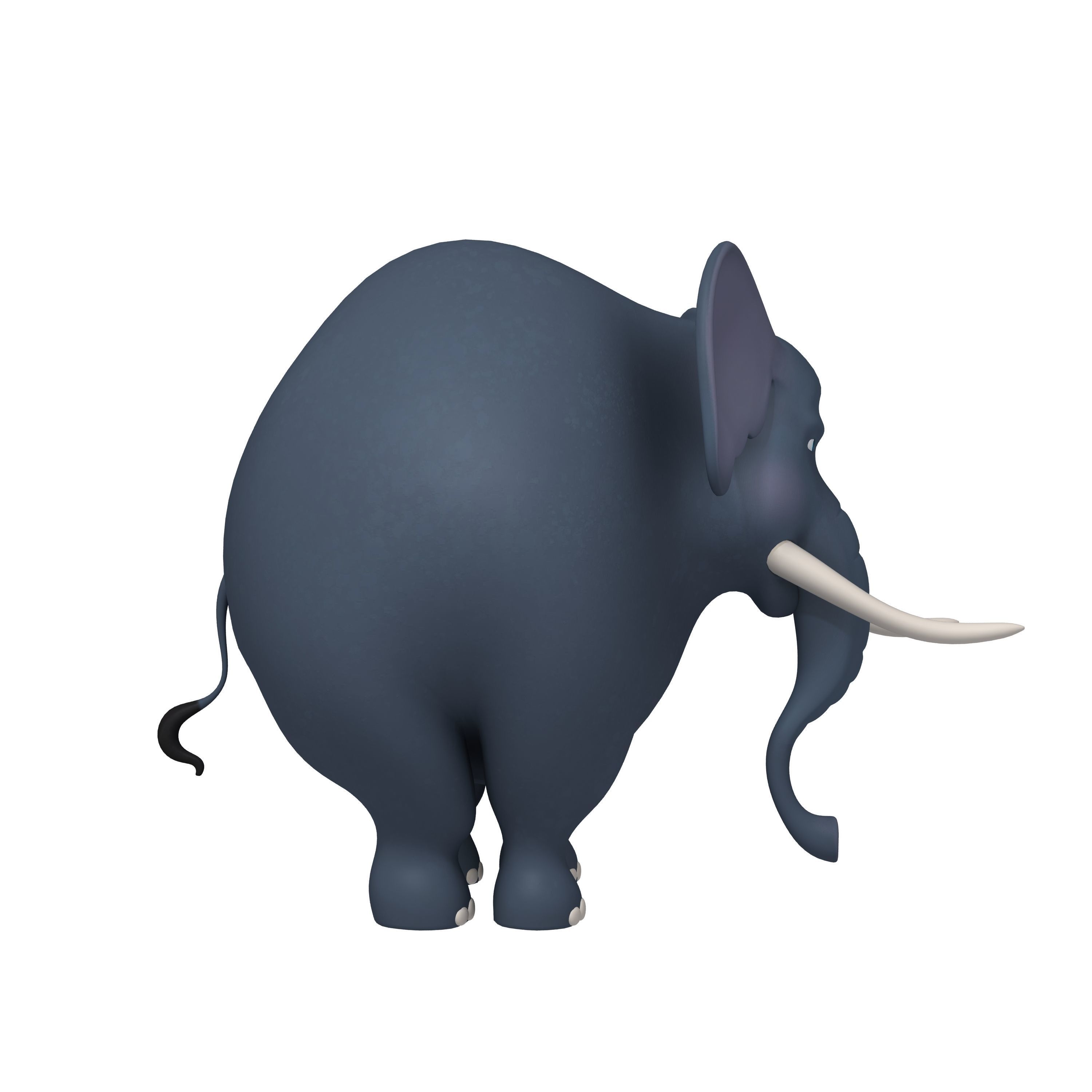 Elephant cartoon 3D model_2