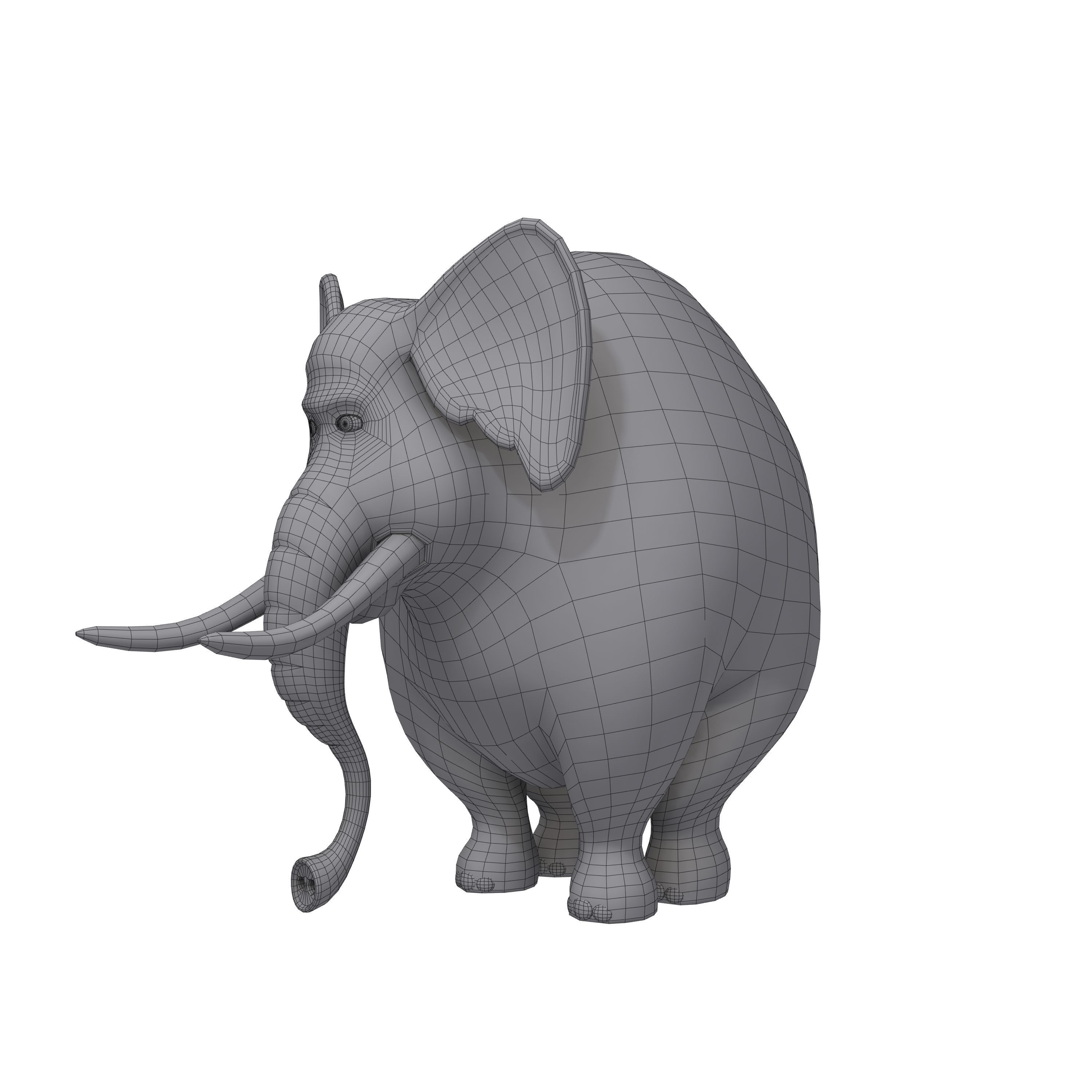 Elephant cartoon 3D model_8