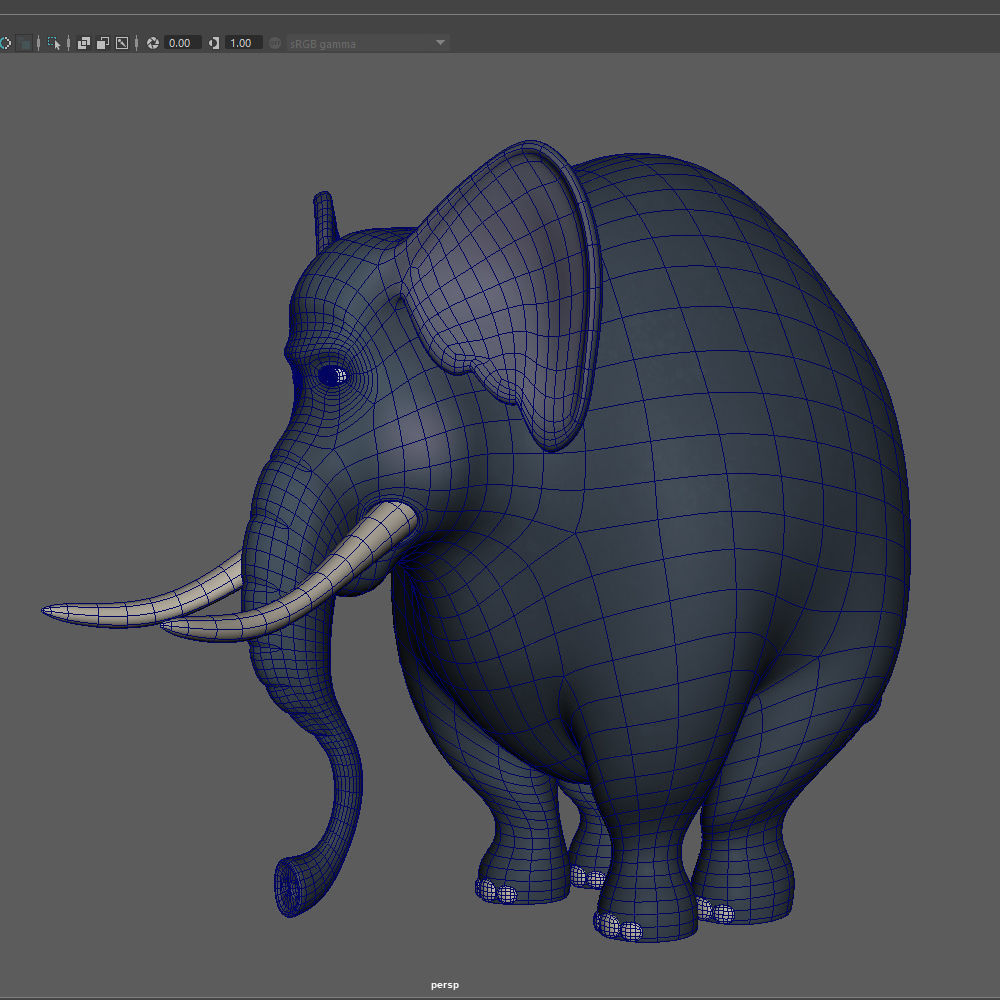 Elephant cartoon 3D model_14