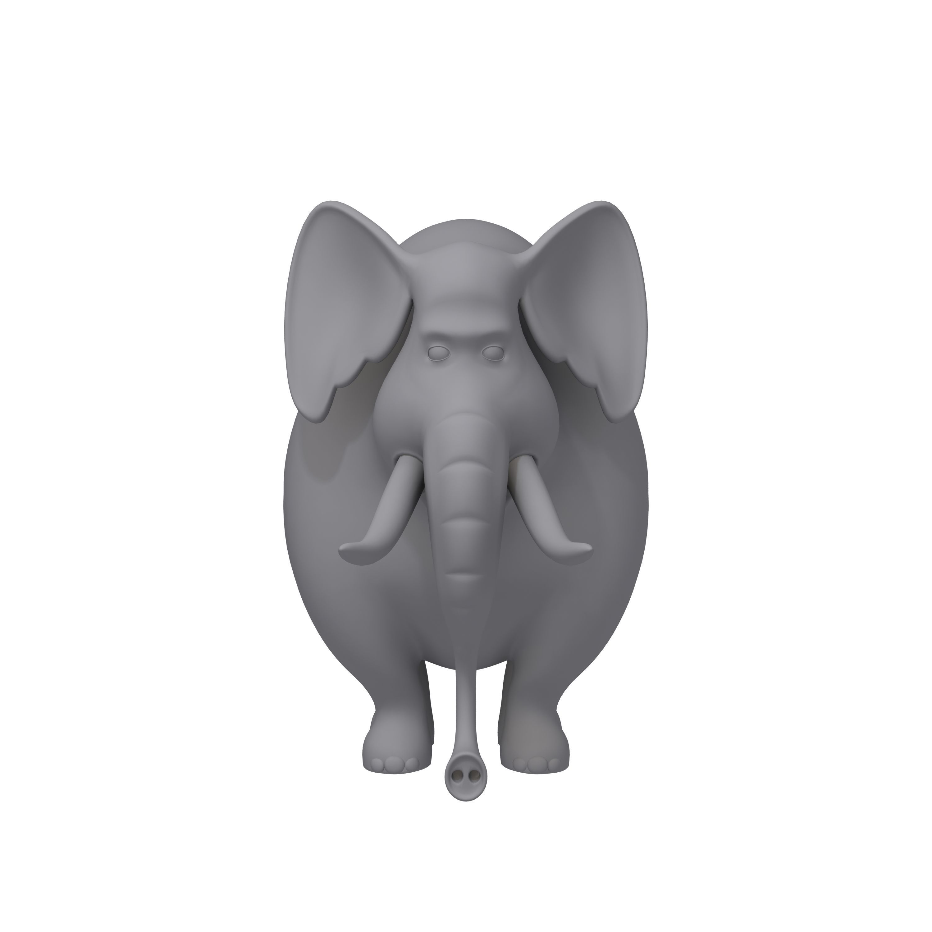 Elephant cartoon 3D model_9