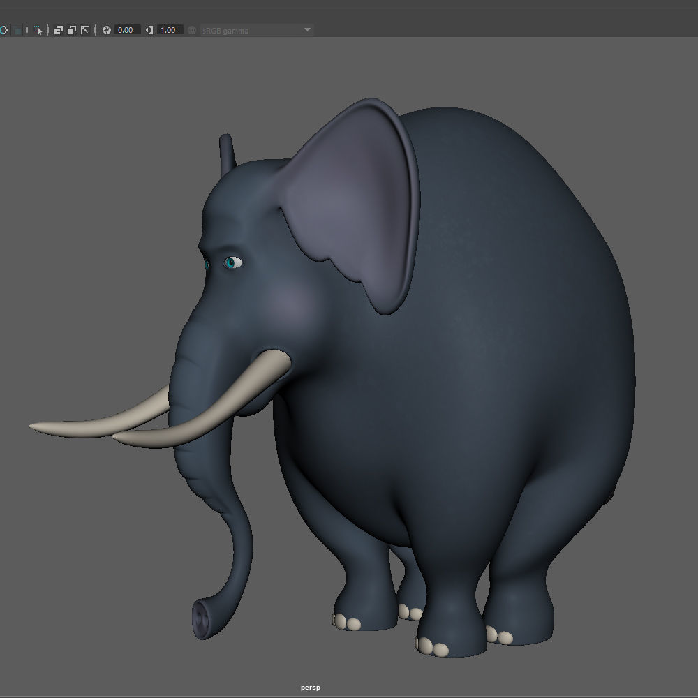 Elephant cartoon 3D model_13