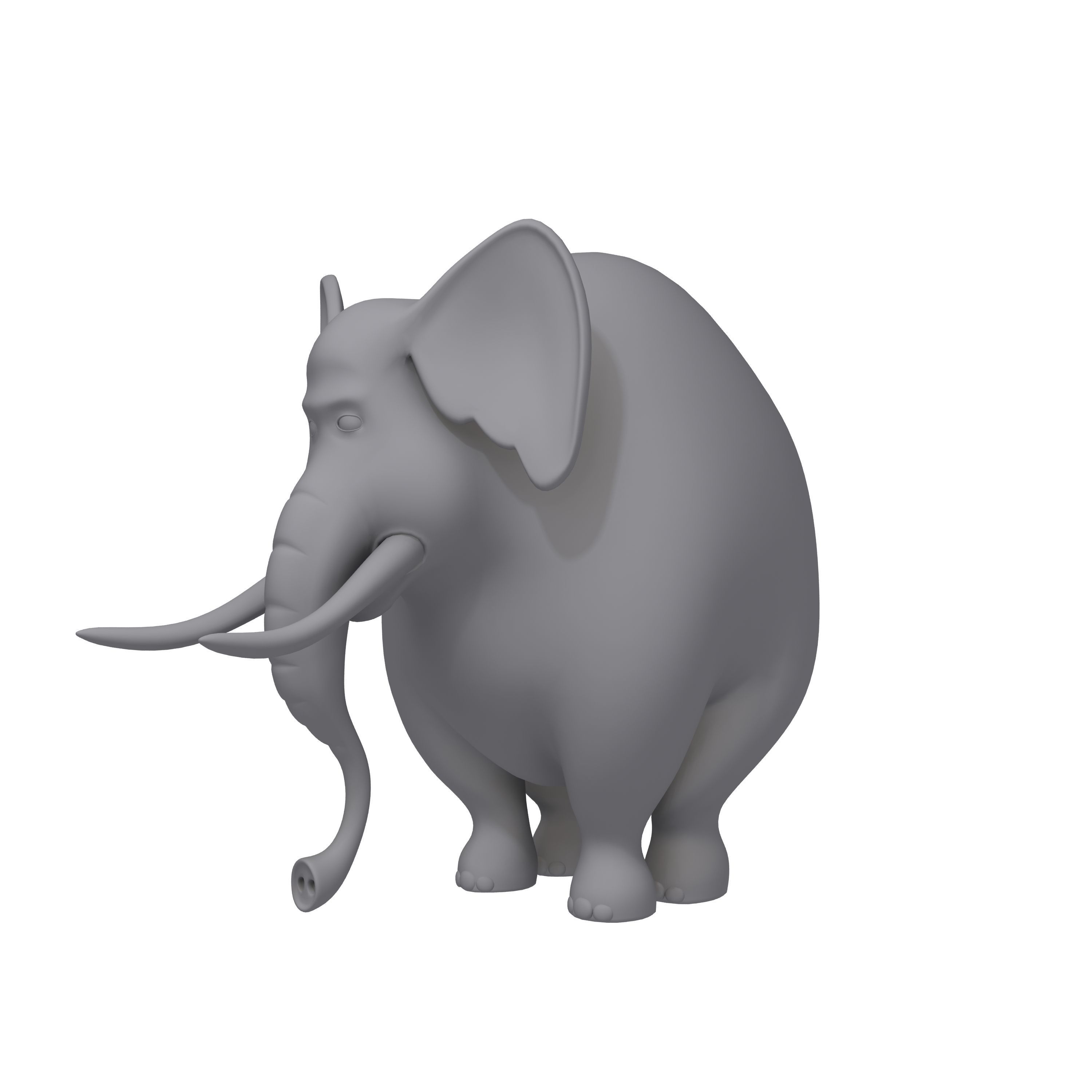Elephant cartoon 3D model_12