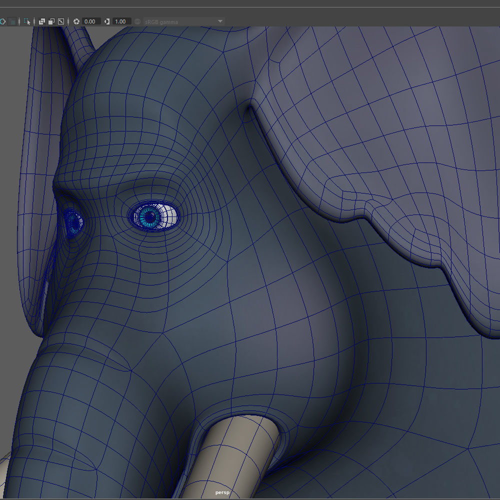 Elephant cartoon 3D model_19