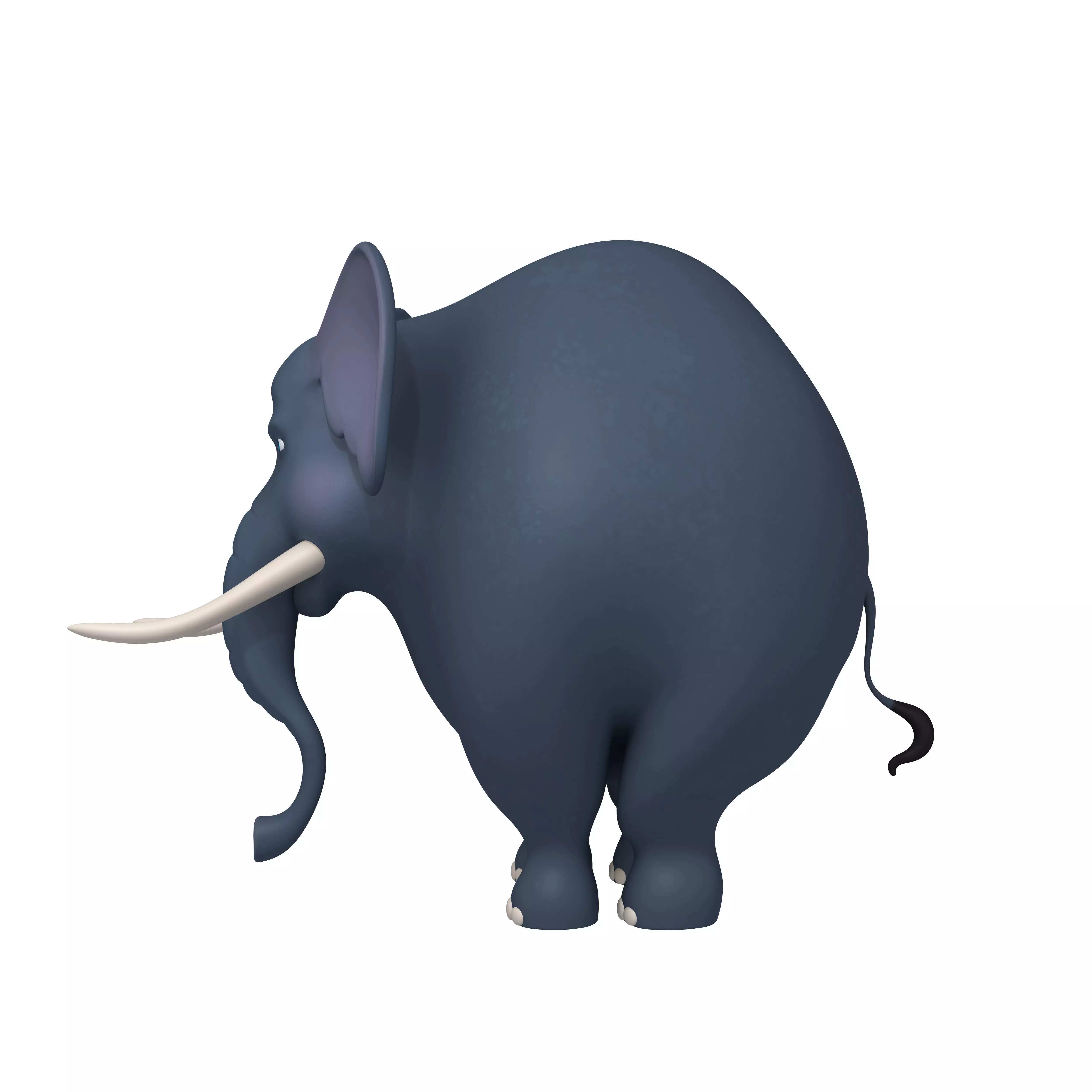 Elephant cartoon 3D model_0
