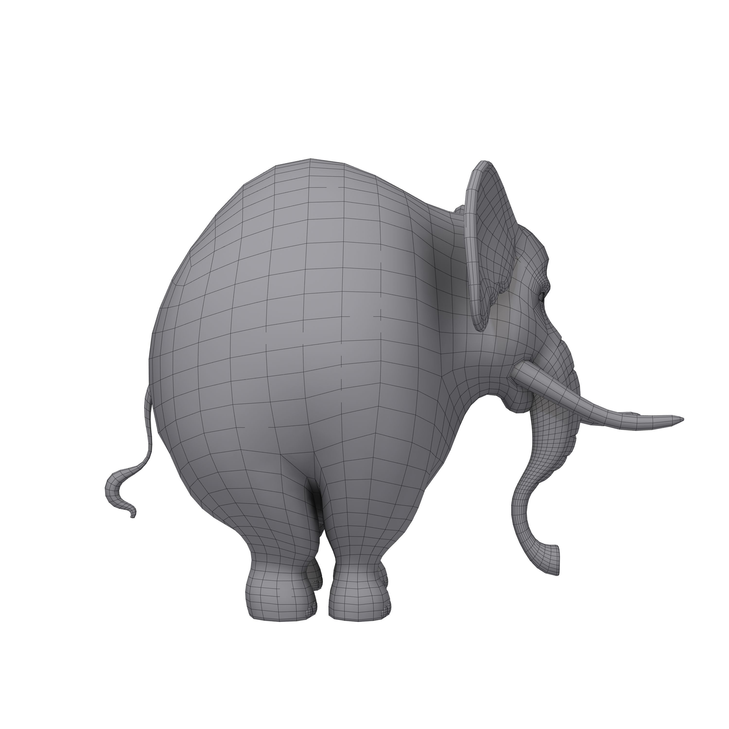 Elephant cartoon 3D model_6