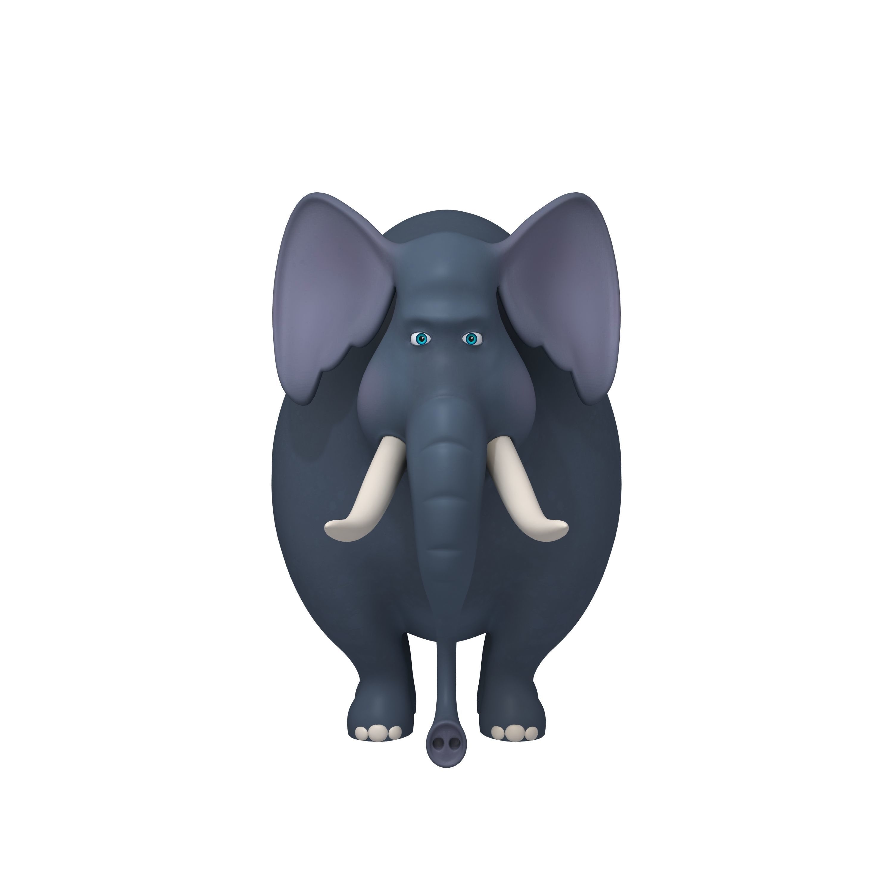 Elephant cartoon 3D model_1