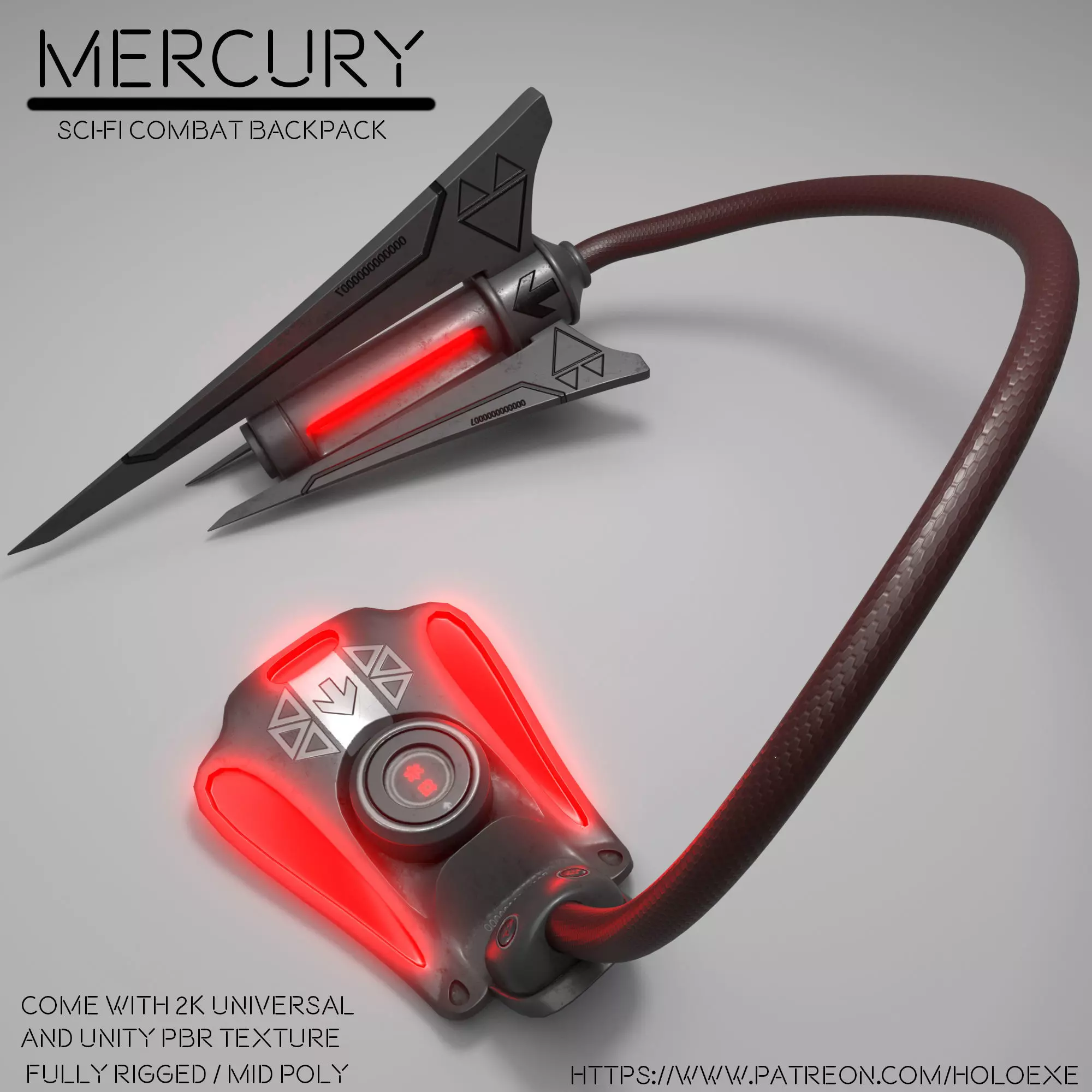 Mercury - SciFi Backpack tail 3D model_0