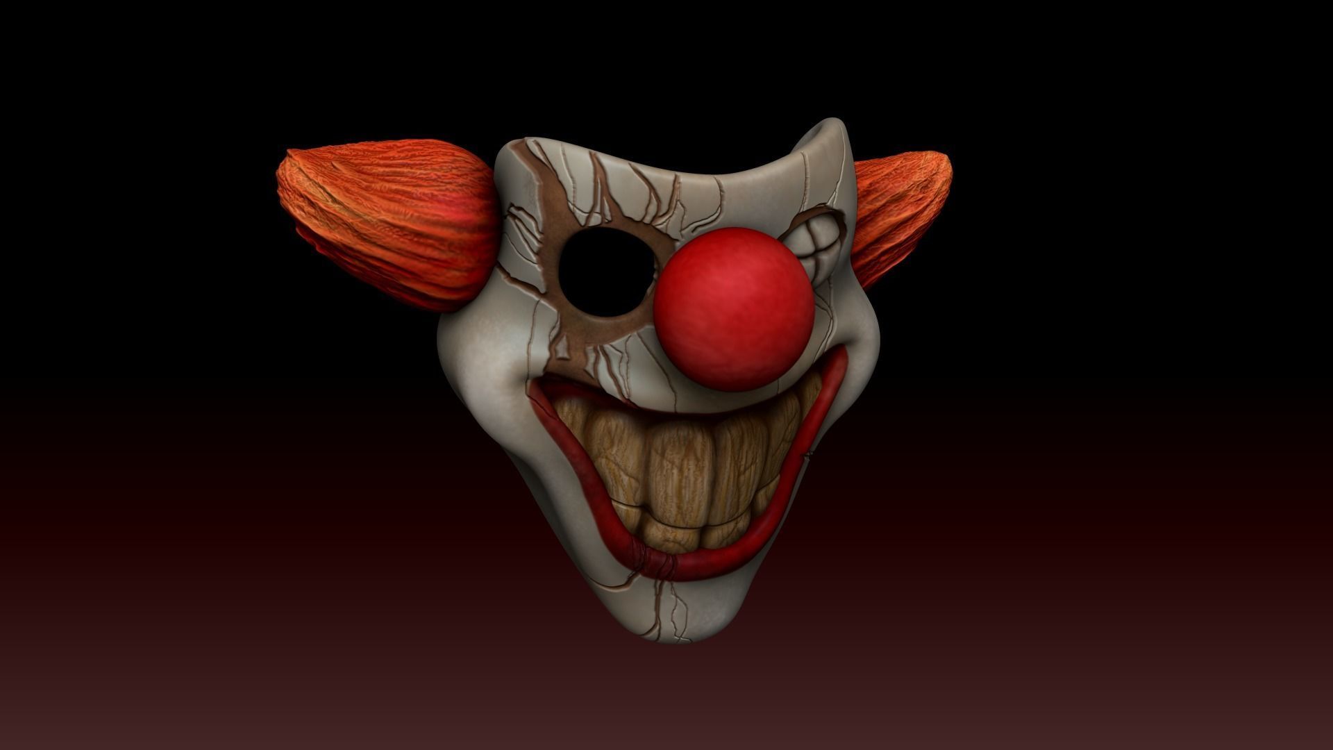 Clown Terror Mask - Sweet Tooth Low-poly 3D model_1