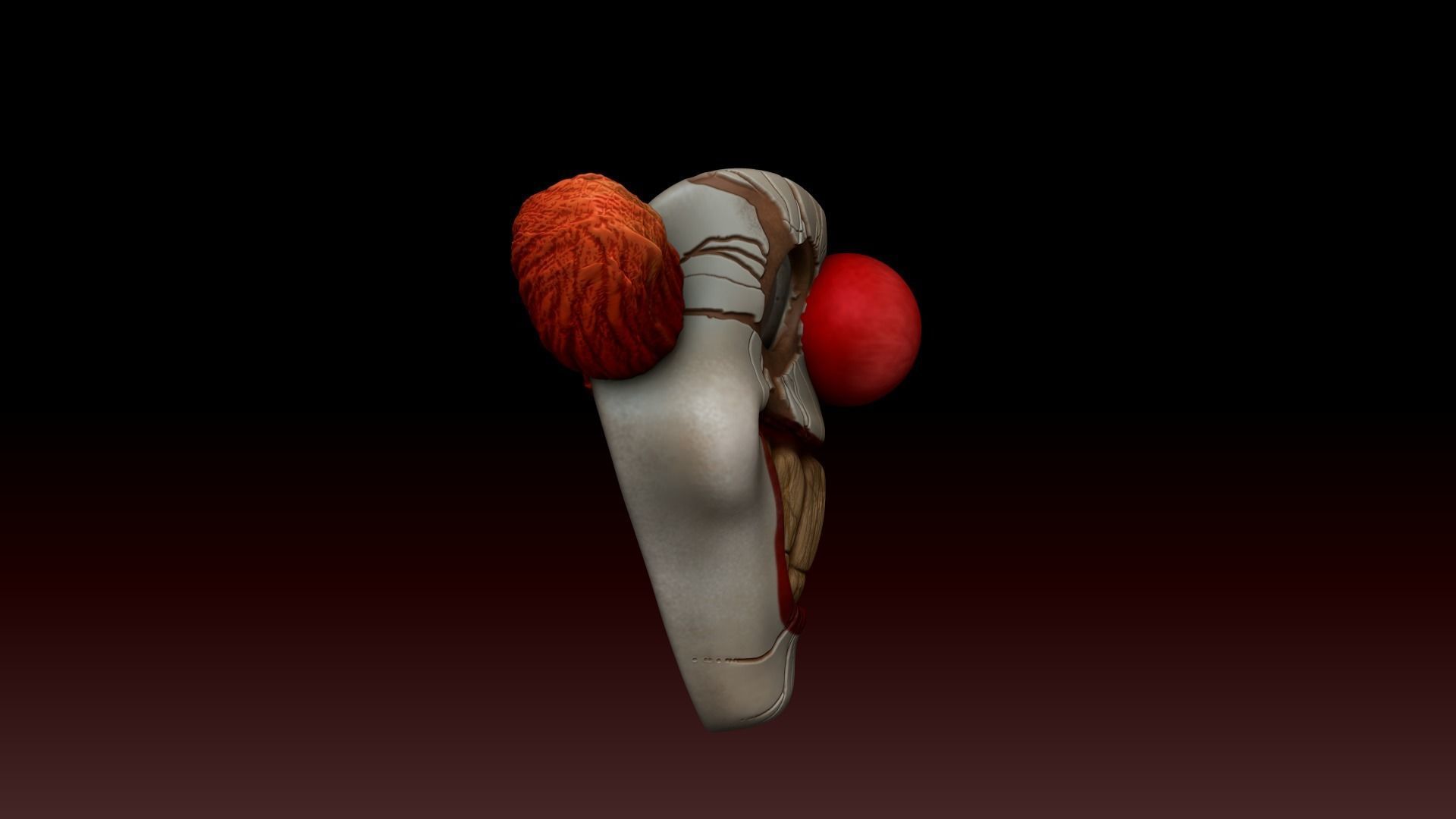 Clown Terror Mask - Sweet Tooth Low-poly 3D model_6