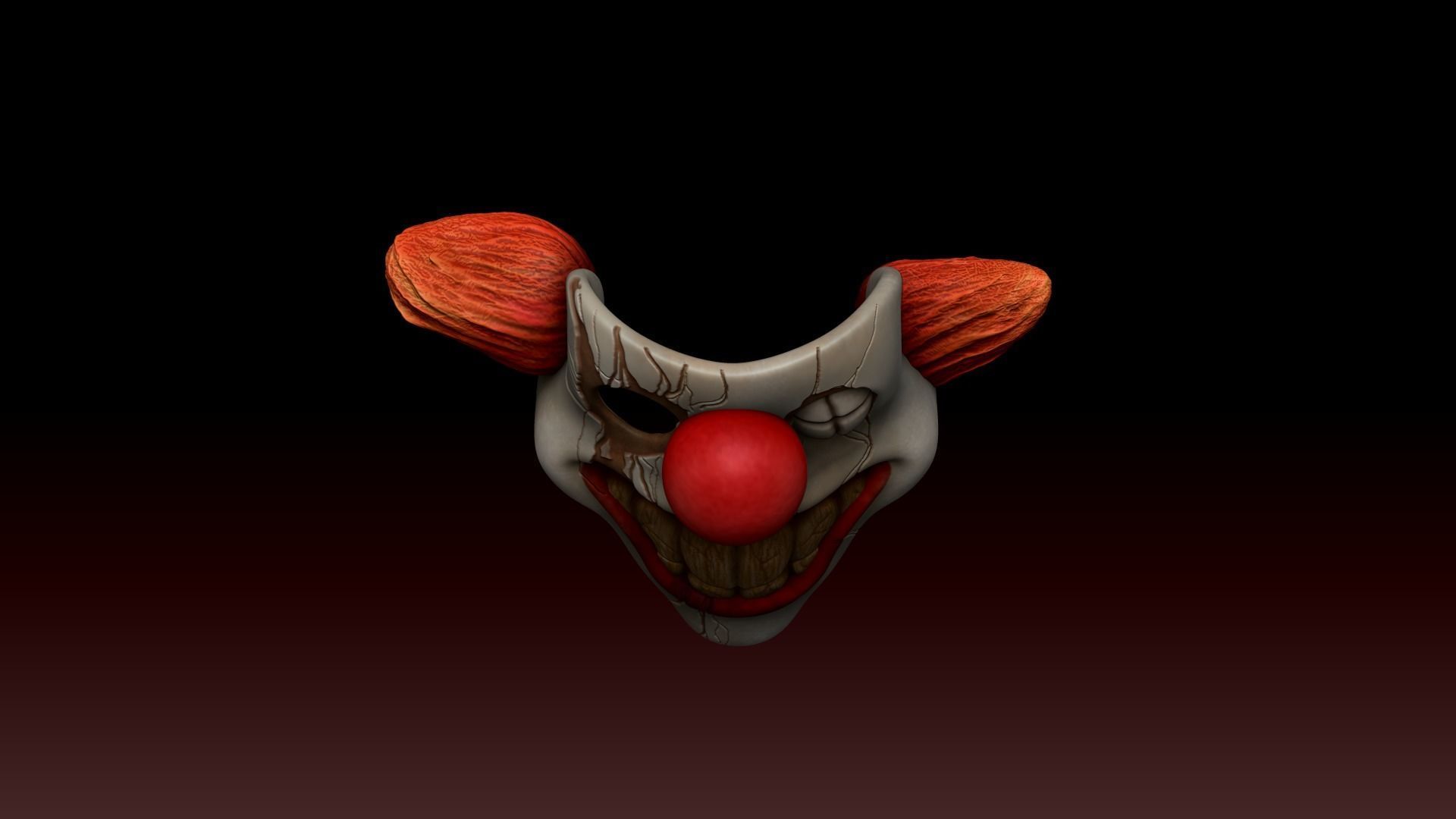 Clown Terror Mask - Sweet Tooth Low-poly 3D model_8