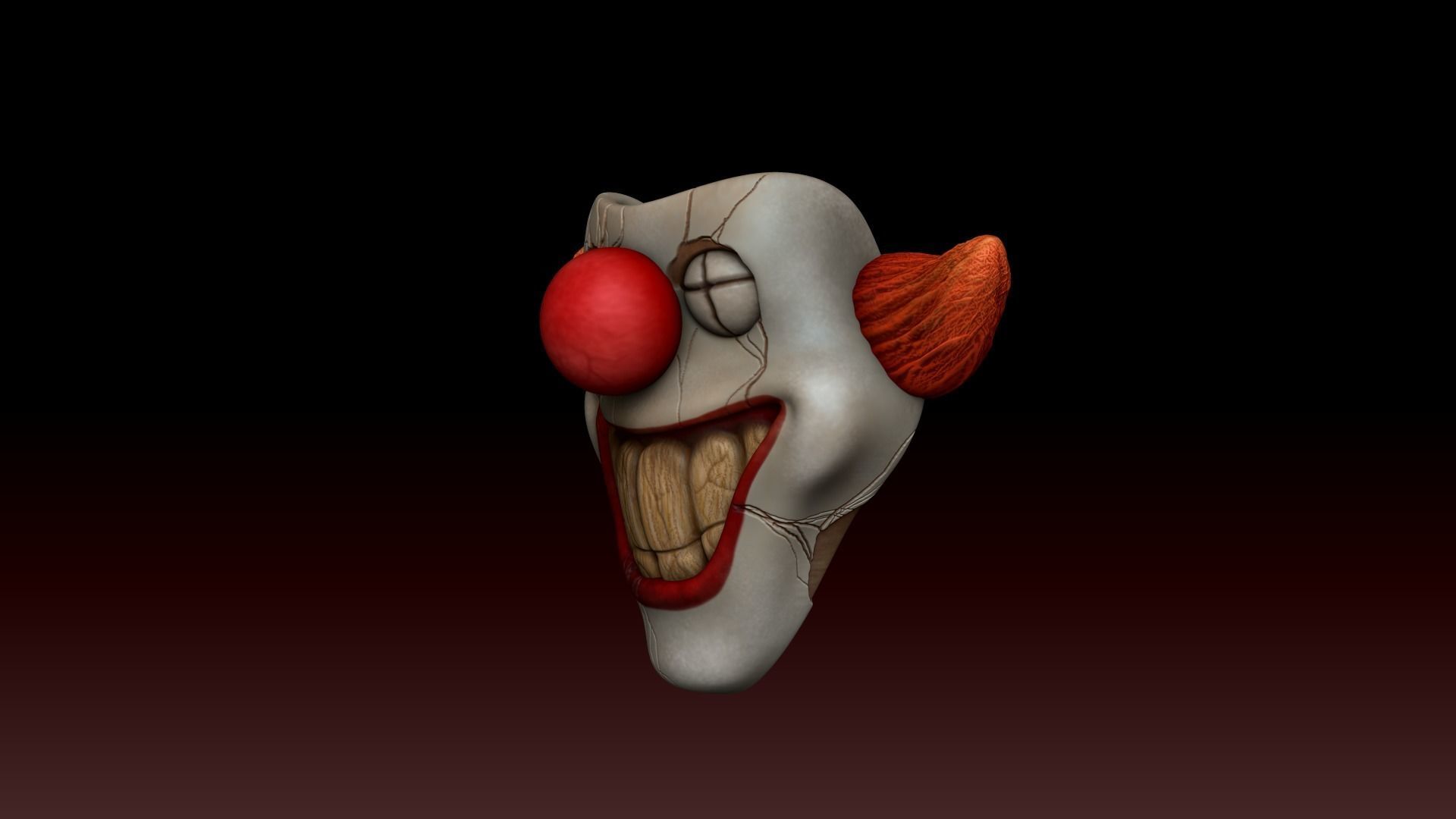 Clown Terror Mask - Sweet Tooth Low-poly 3D model_7