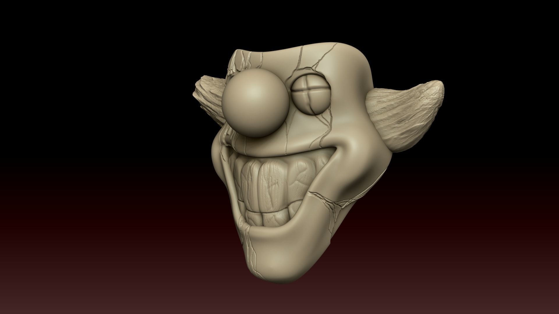 Clown Terror Mask - Sweet Tooth Low-poly 3D model_10
