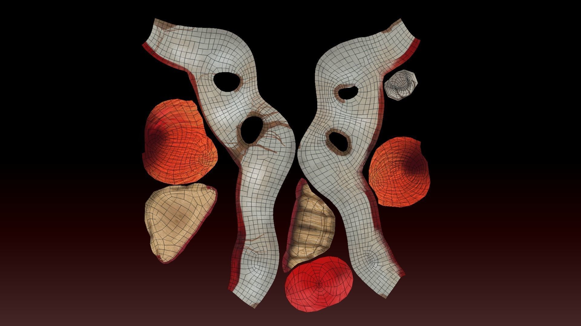 Clown Terror Mask - Sweet Tooth Low-poly 3D model_14