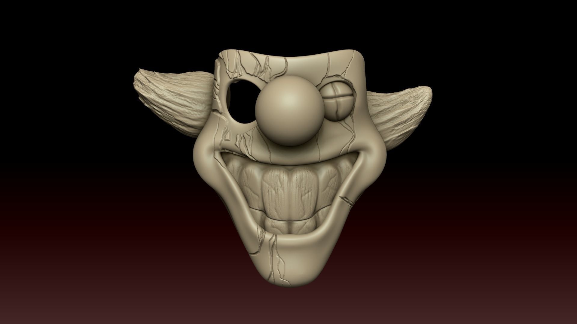 Clown Terror Mask - Sweet Tooth Low-poly 3D model_2