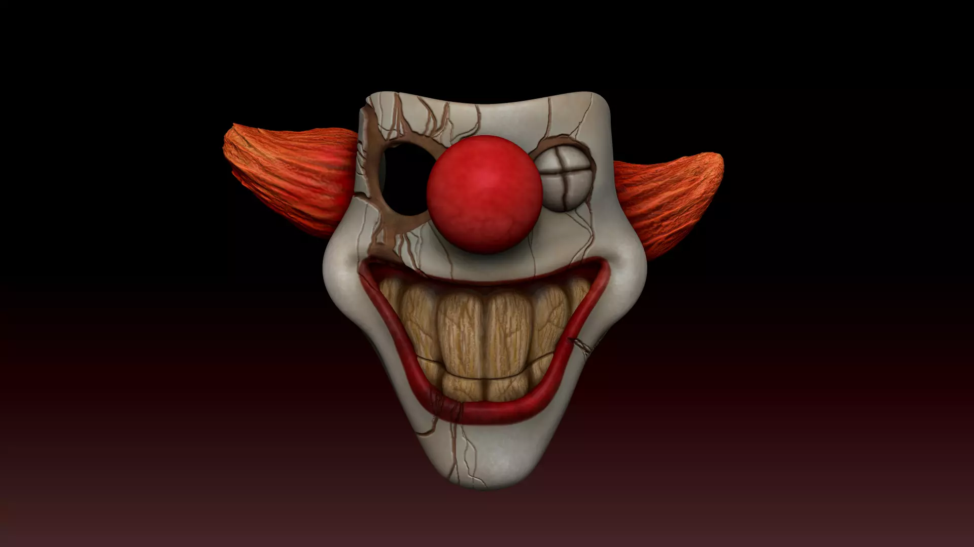 Clown Terror Mask - Sweet Tooth Low-poly 3D model_0