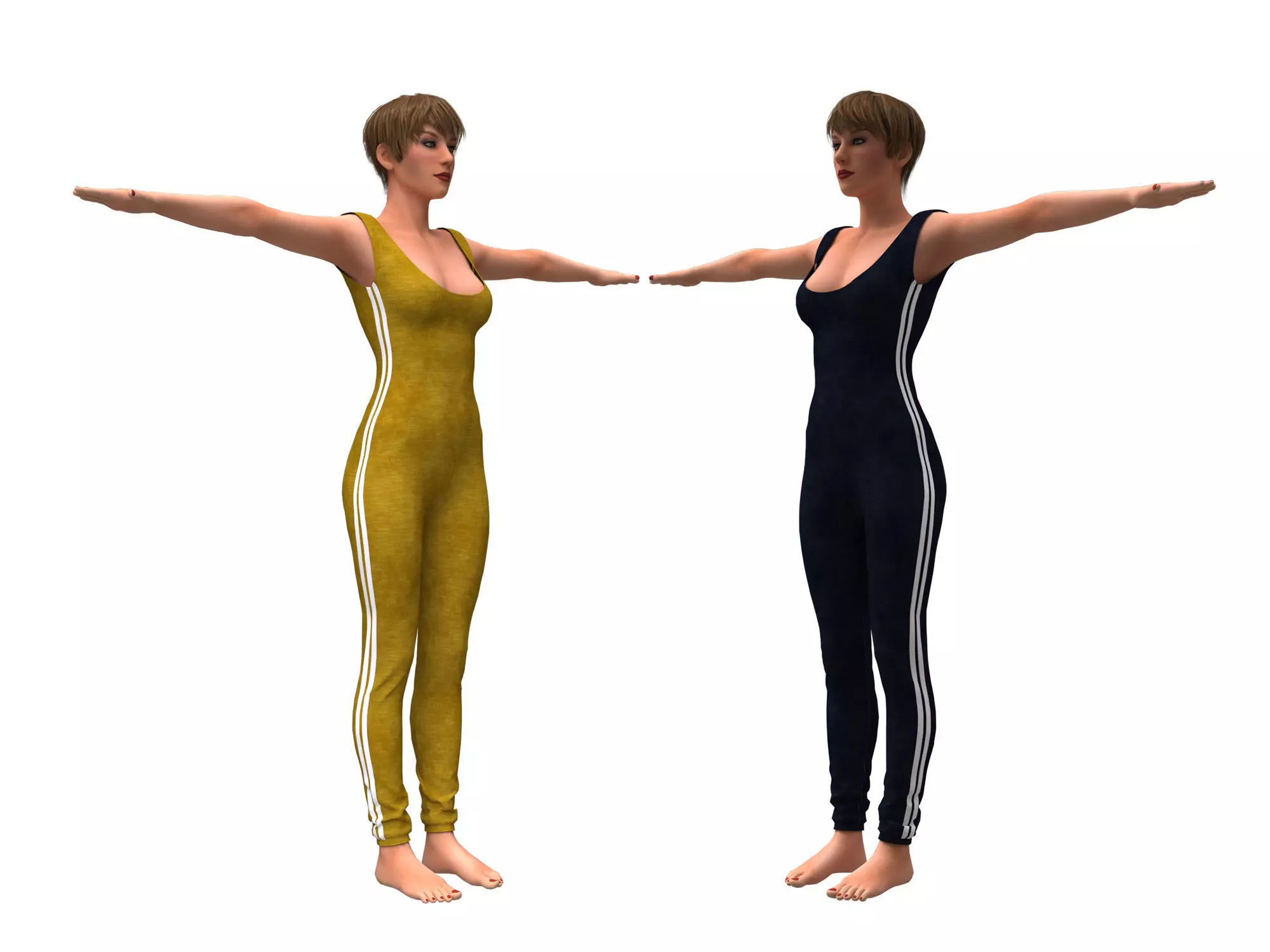 3d realistic womans with clothing 3D model_0