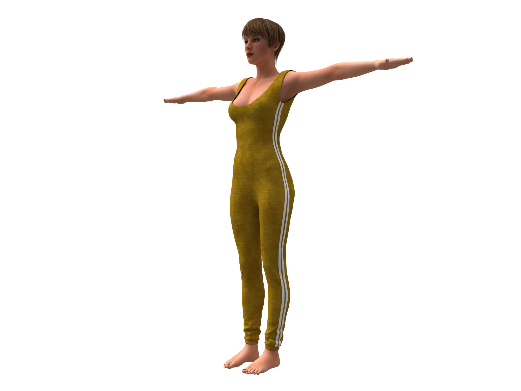 3d realistic womans with clothing 3D model_1