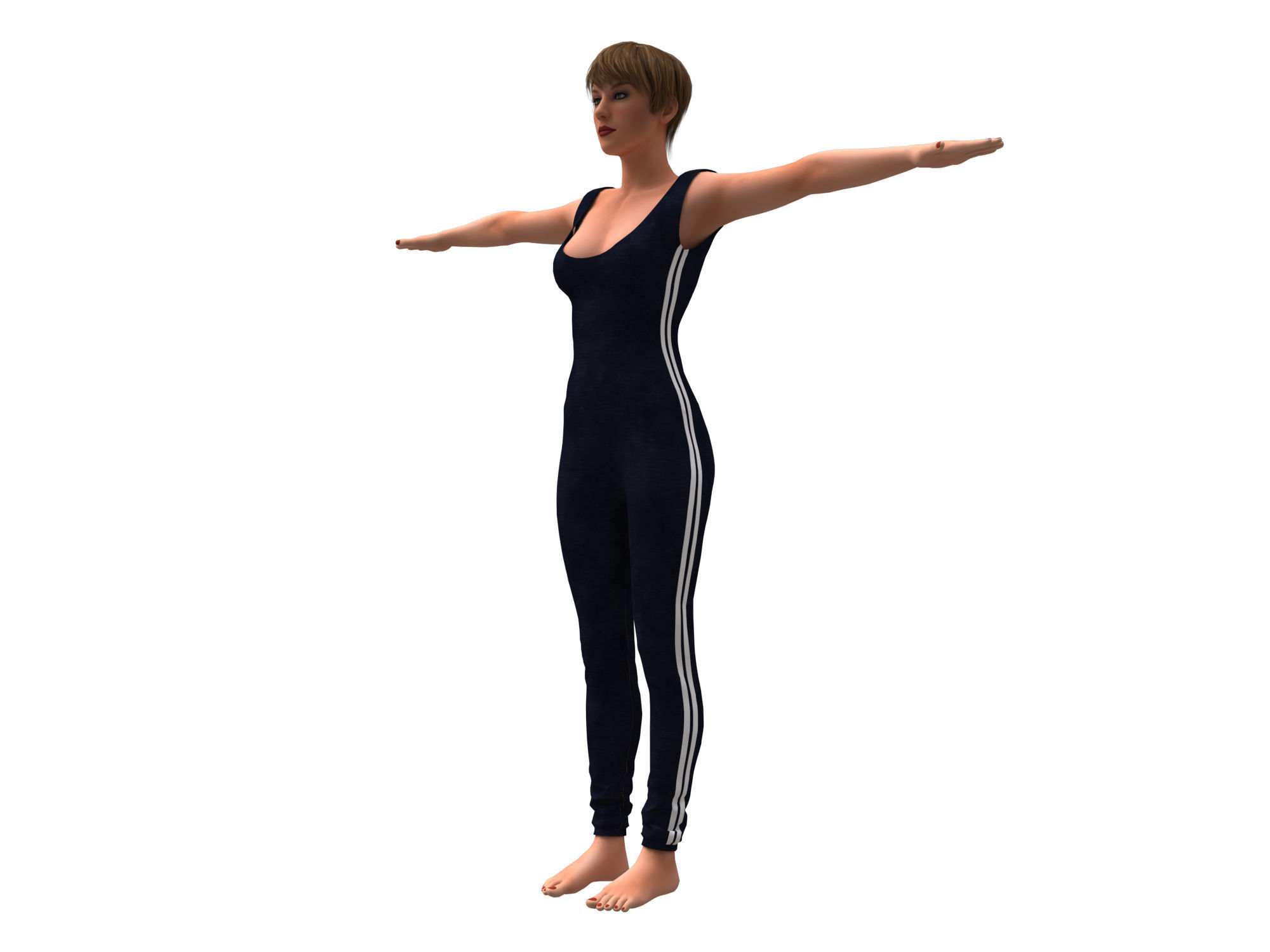 3d realistic womans with clothing 3D model_2