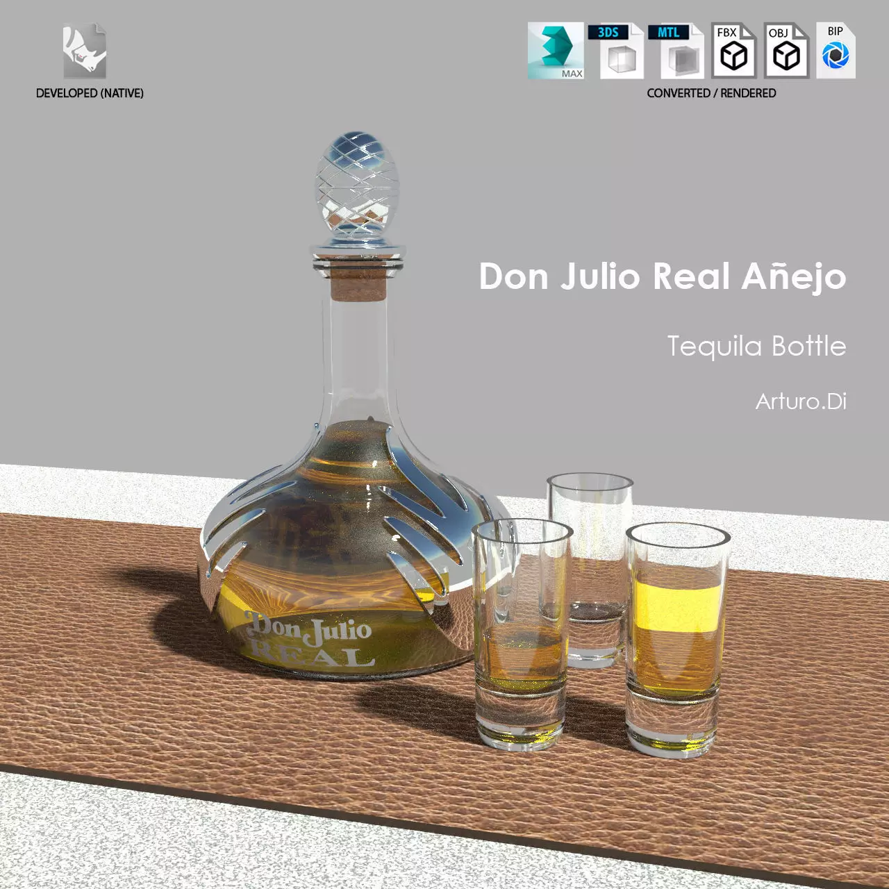 Tequila Don Julio Real Anejo 3D model_0