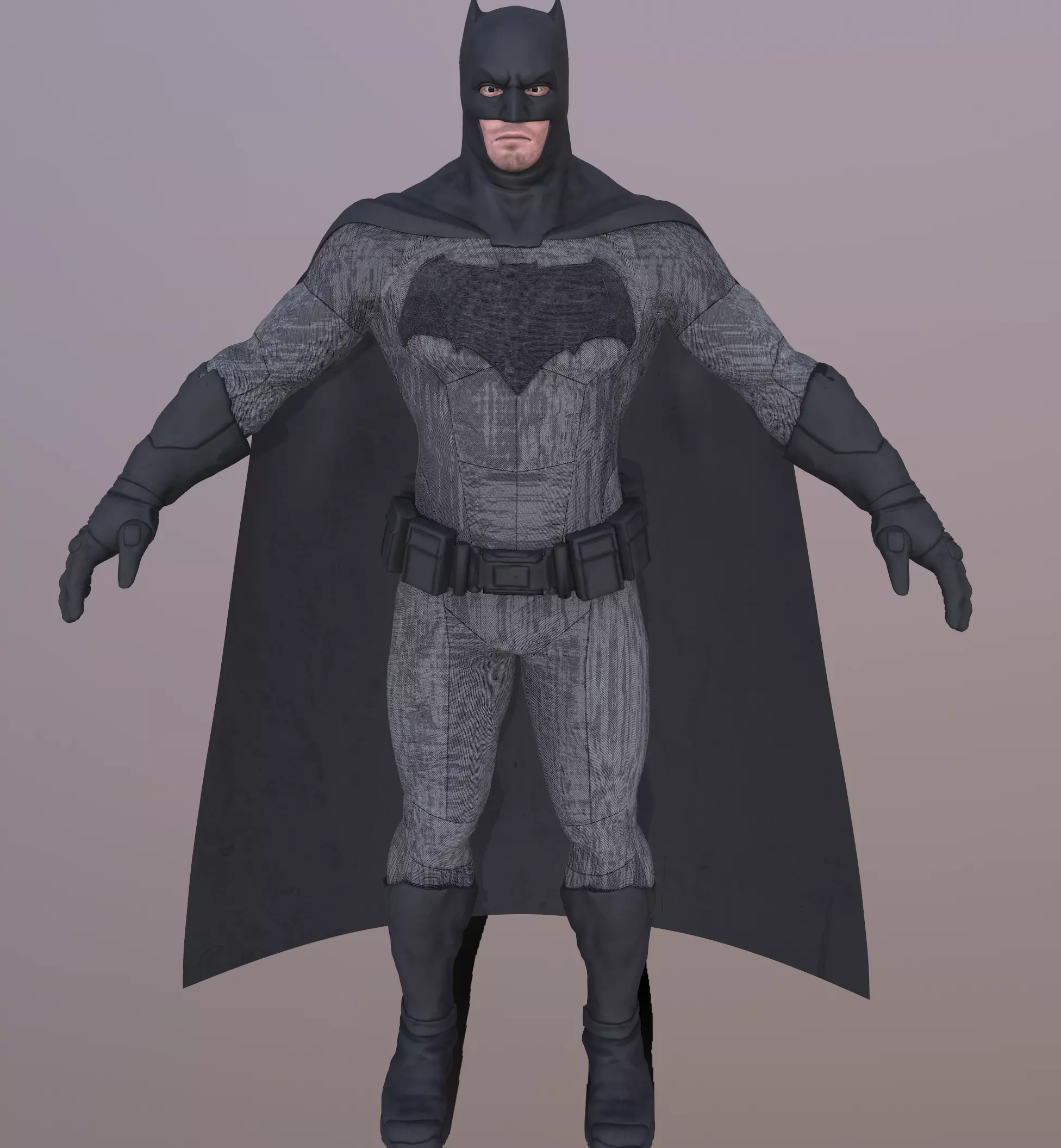 Batman-Ben Affleck Low-poly 3D model_0