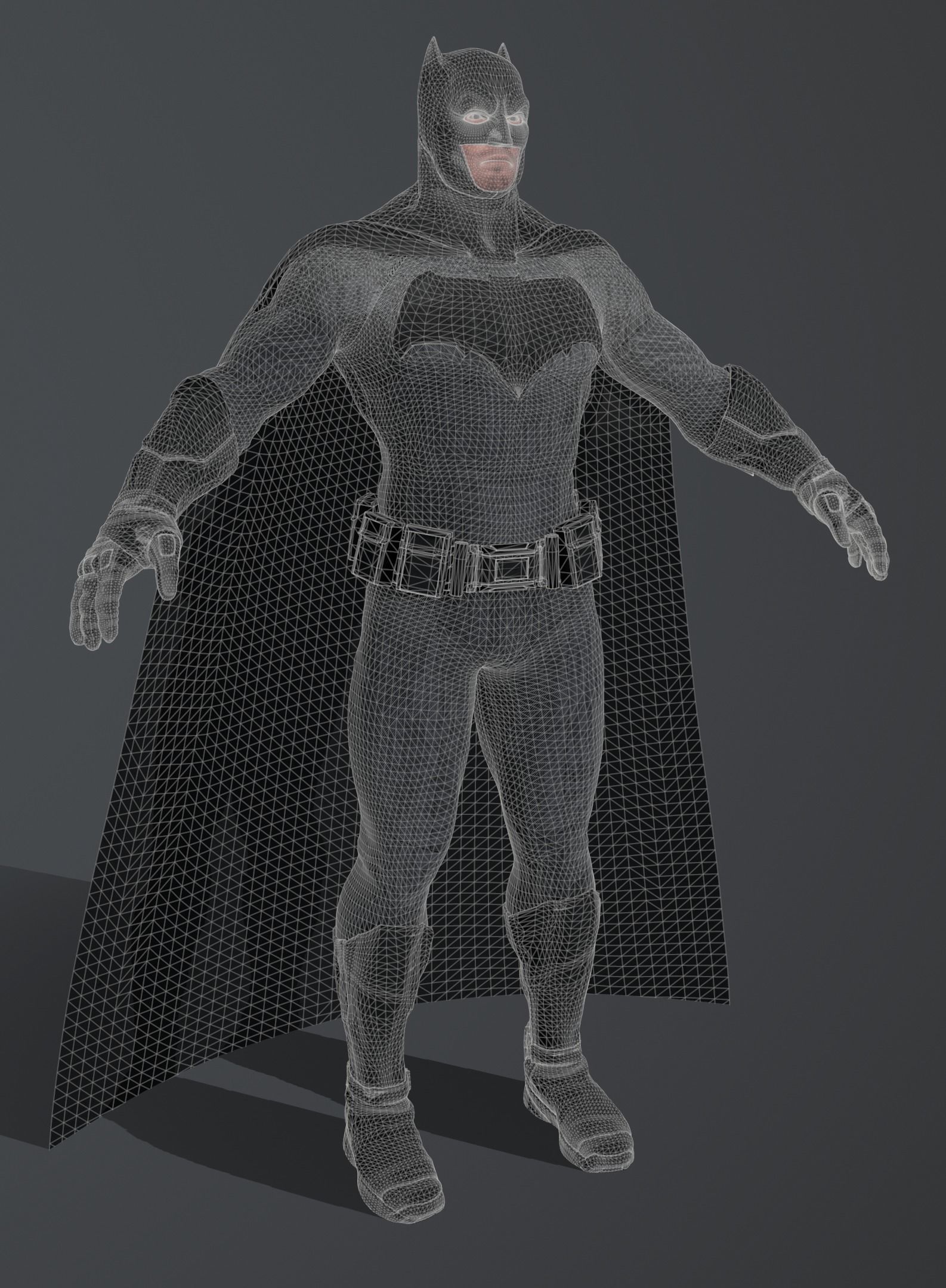 Batman-Ben Affleck Low-poly 3D model_10