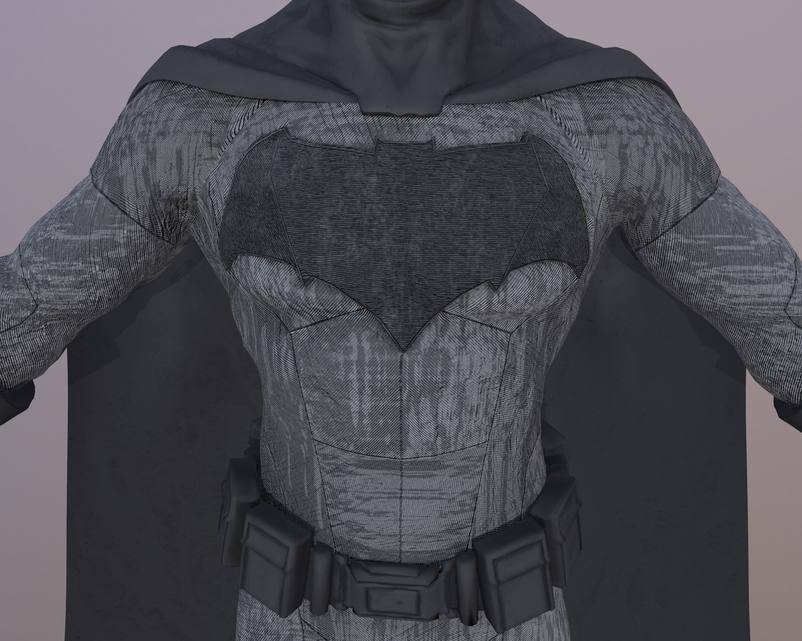 Batman-Ben Affleck Low-poly 3D model_3