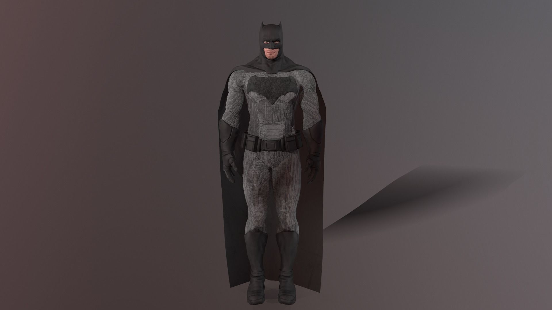 Batman-Ben Affleck Low-poly 3D model_9