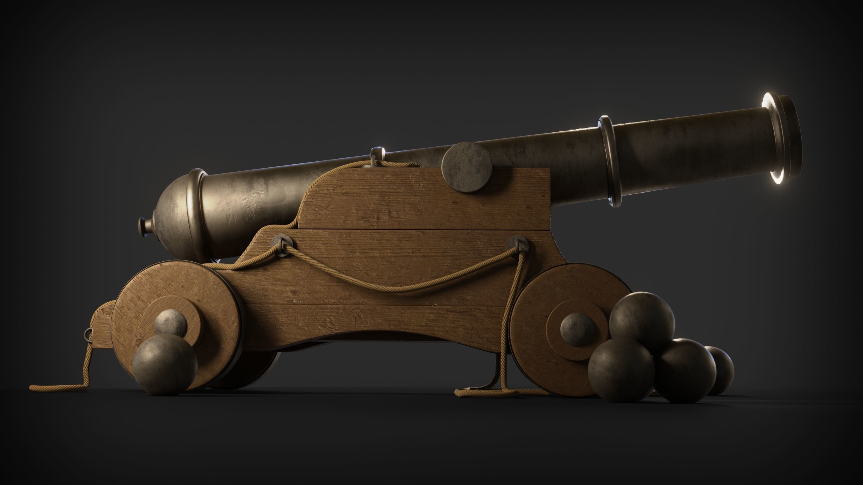 War Cannon 3d Model 3D model_6