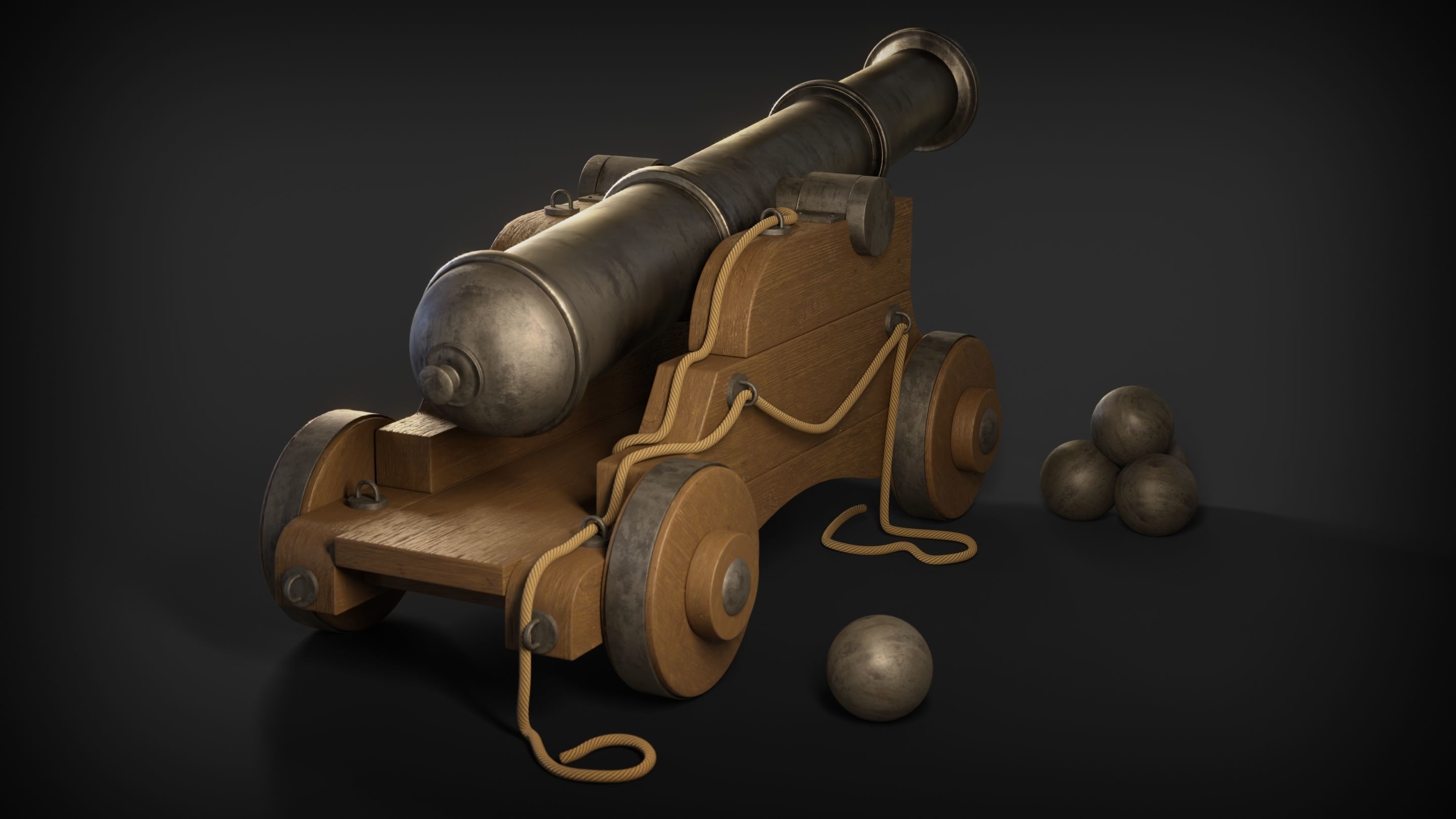 War Cannon 3d Model 3D model_7