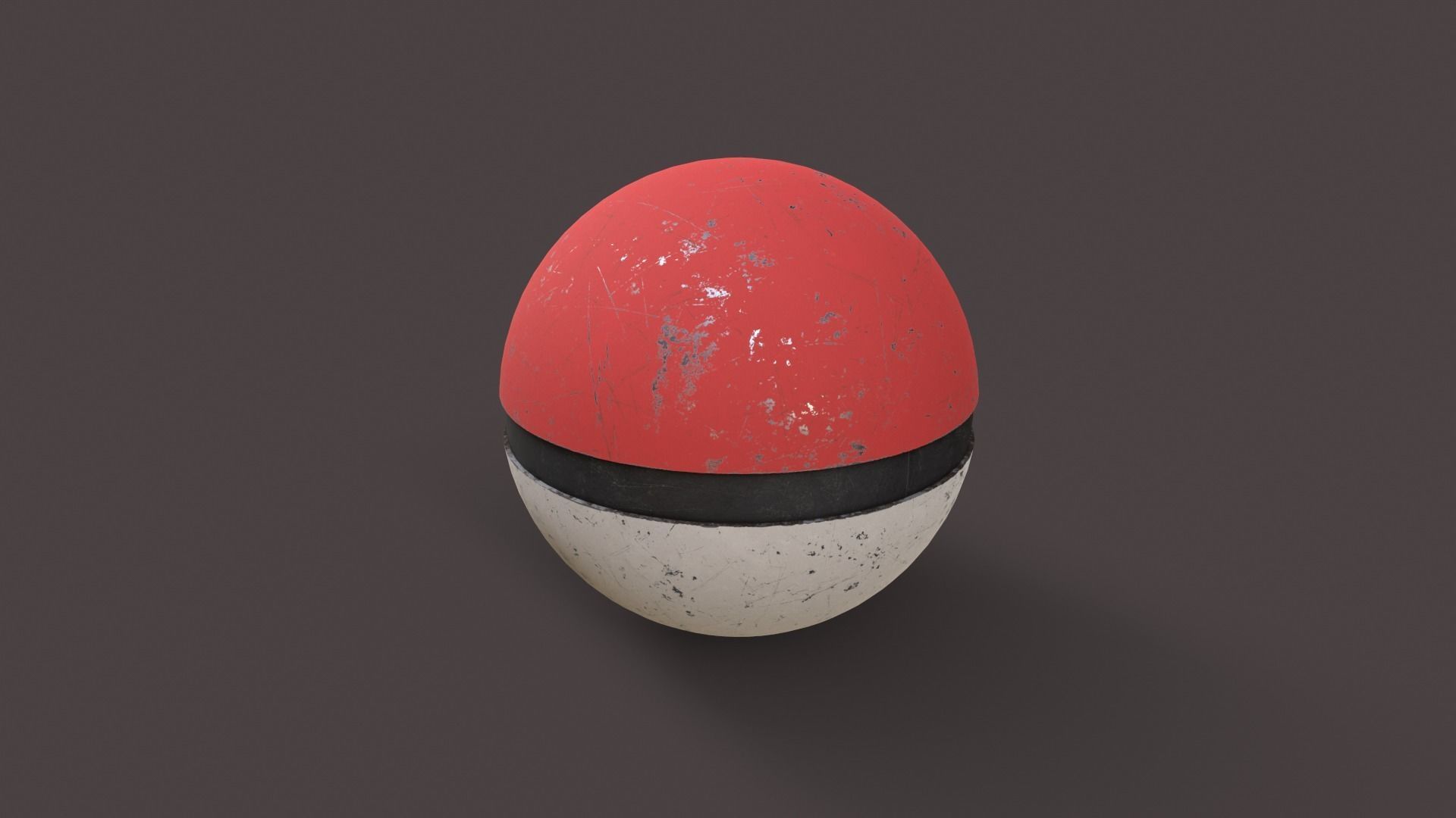 Old Classic Pokeball Low-poly 3D model_5