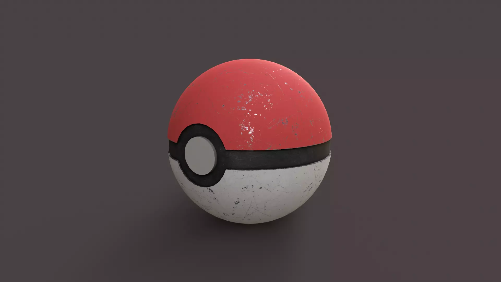 Old Classic Pokeball Low-poly 3D model_0