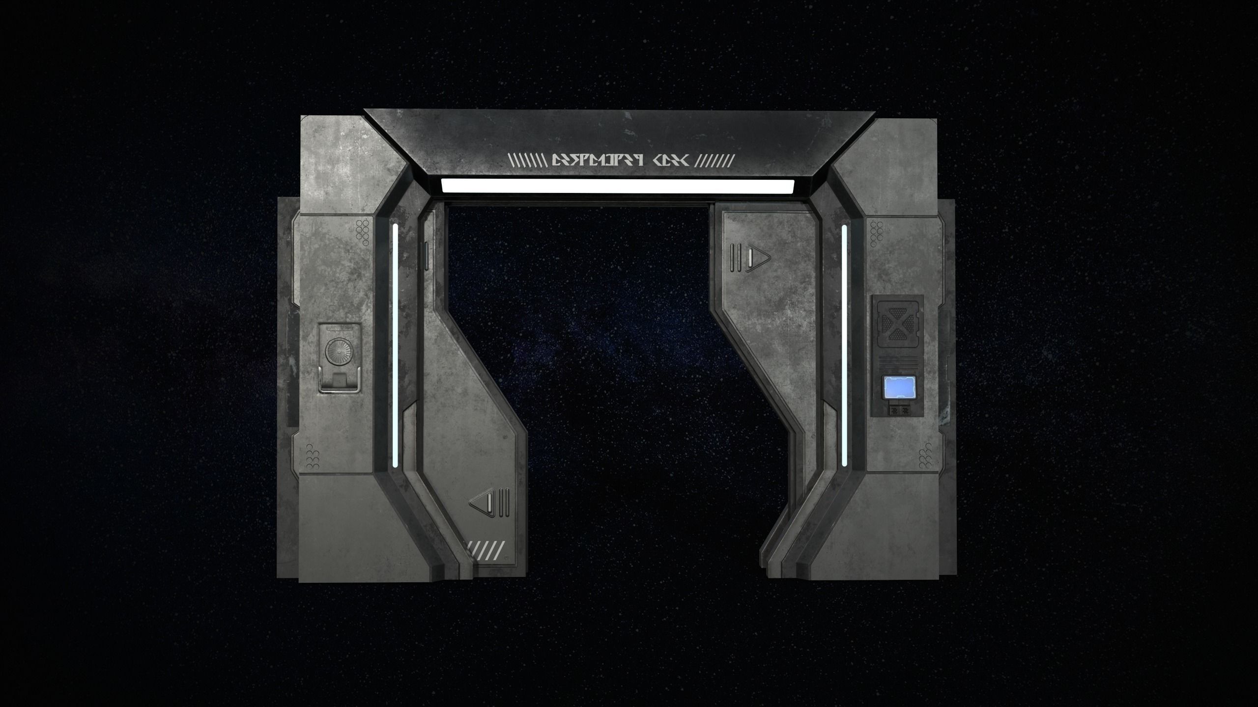 Sci-Fi Door Version 1 Low-poly 3D model_6