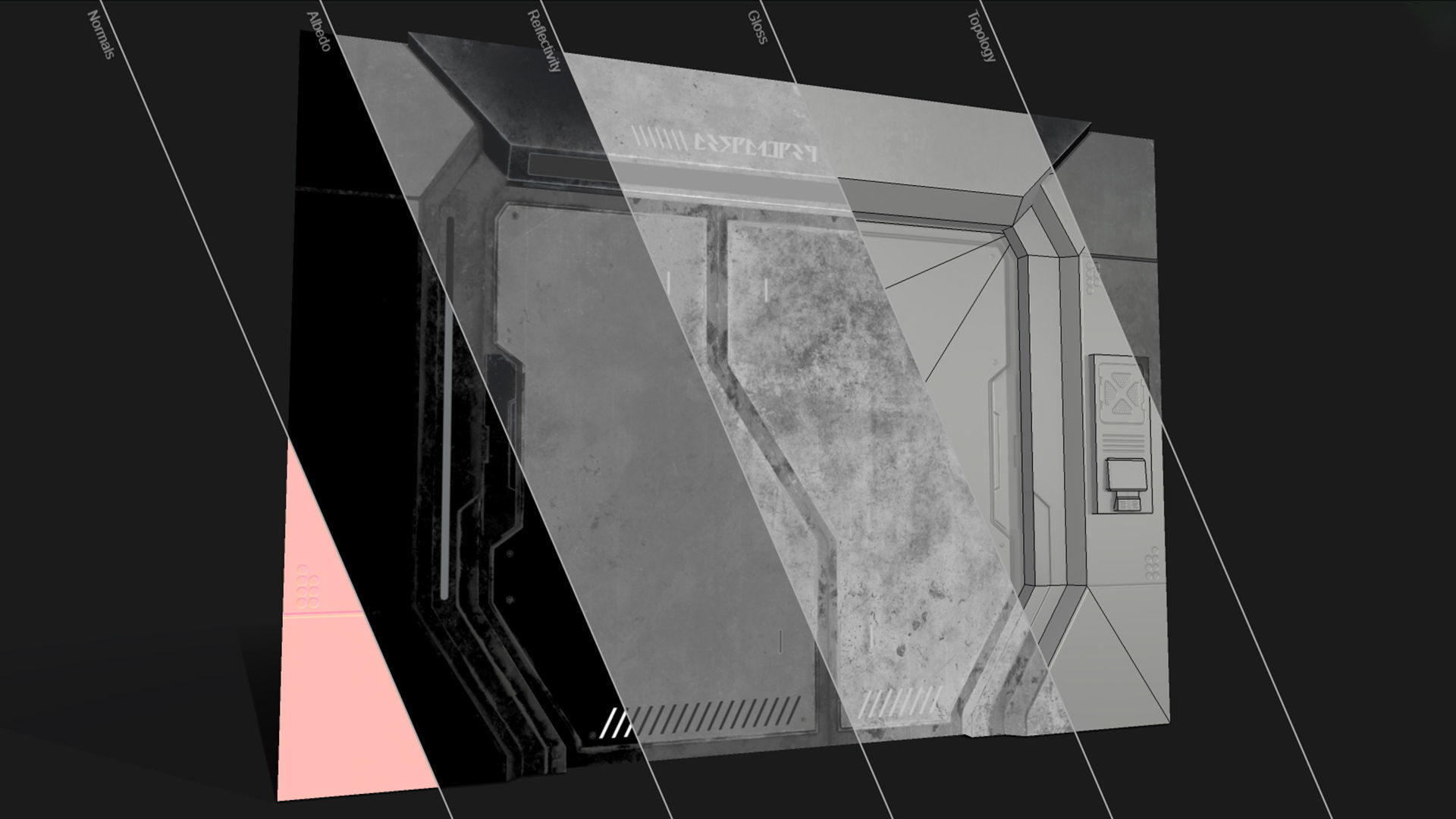 Sci-Fi Door Version 1 Low-poly 3D model_9