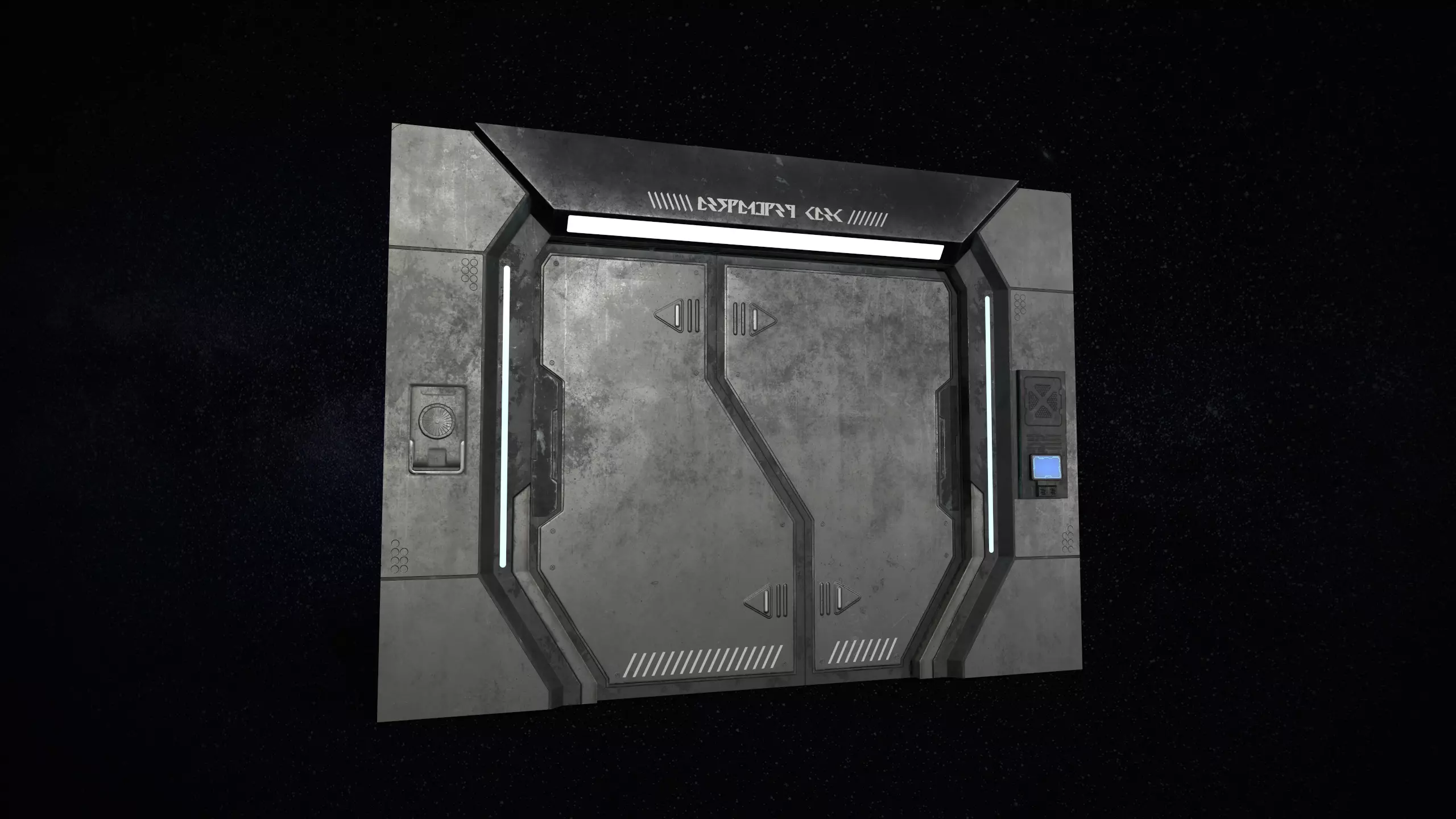 Sci-Fi Door Version 1 Low-poly 3D model_0