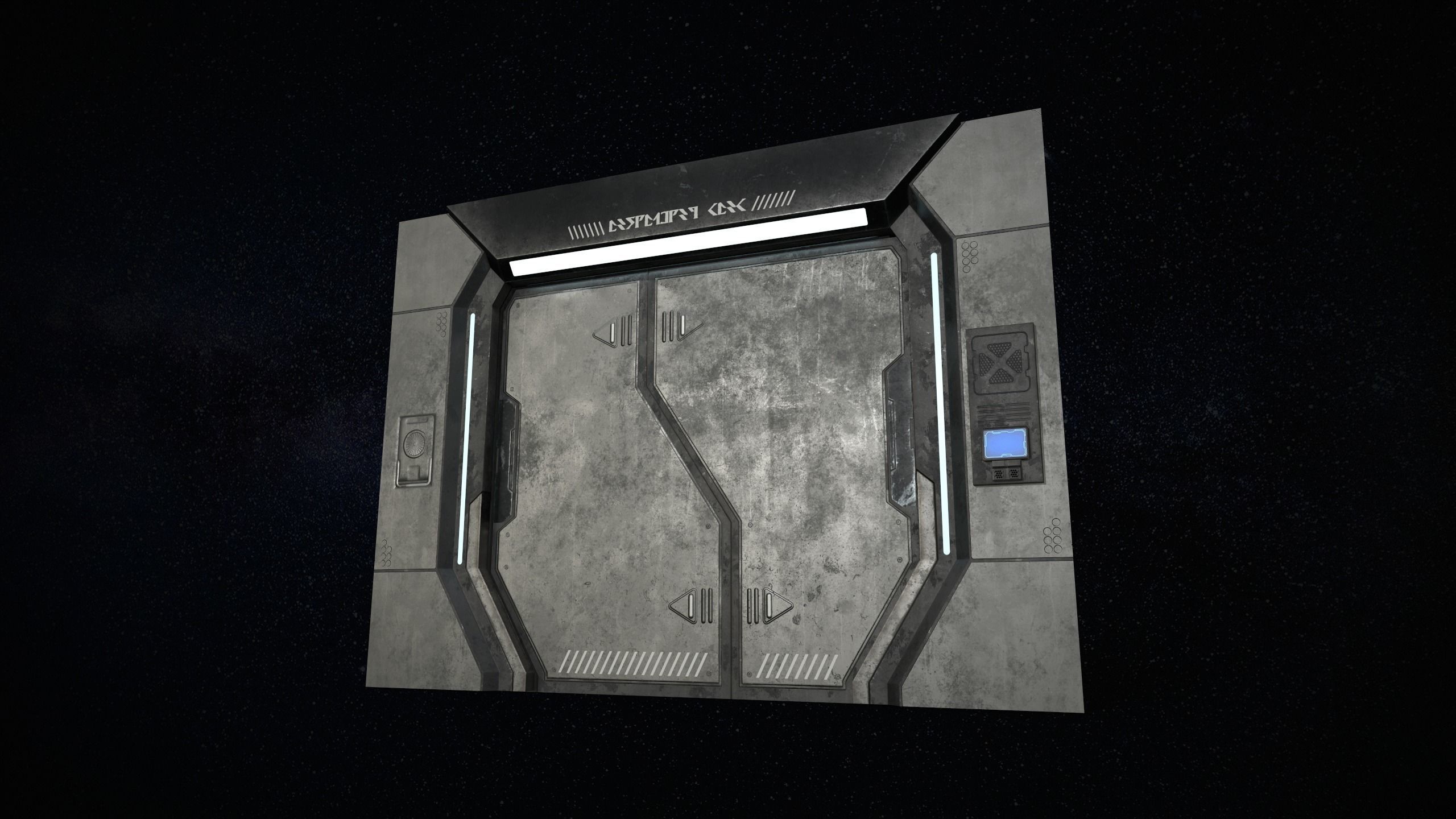 Sci-Fi Door Version 1 Low-poly 3D model_3