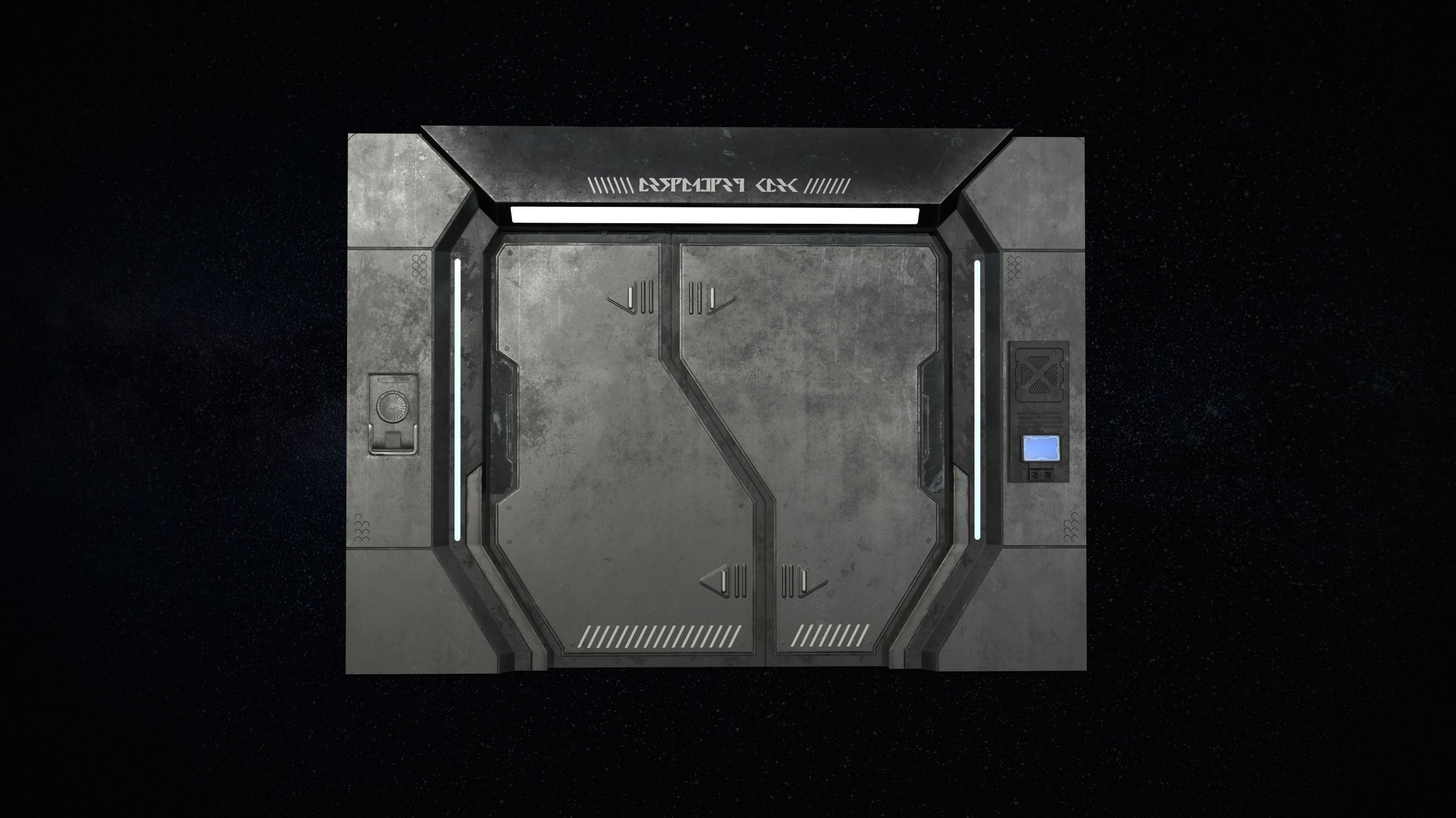 Sci-Fi Door Version 1 Low-poly 3D model_5