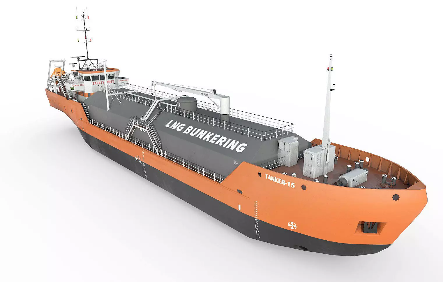 LIQUEFIED GAS CARRIER 1500  Low-poly 3D model_1