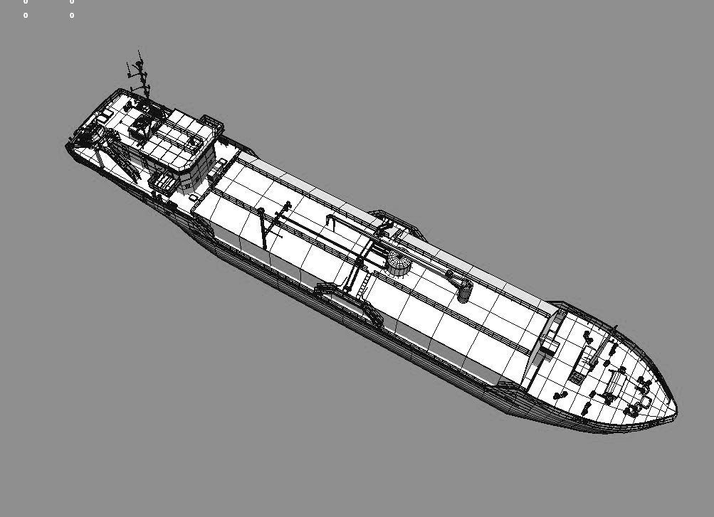 LIQUEFIED GAS CARRIER 1500  Low-poly 3D model_8